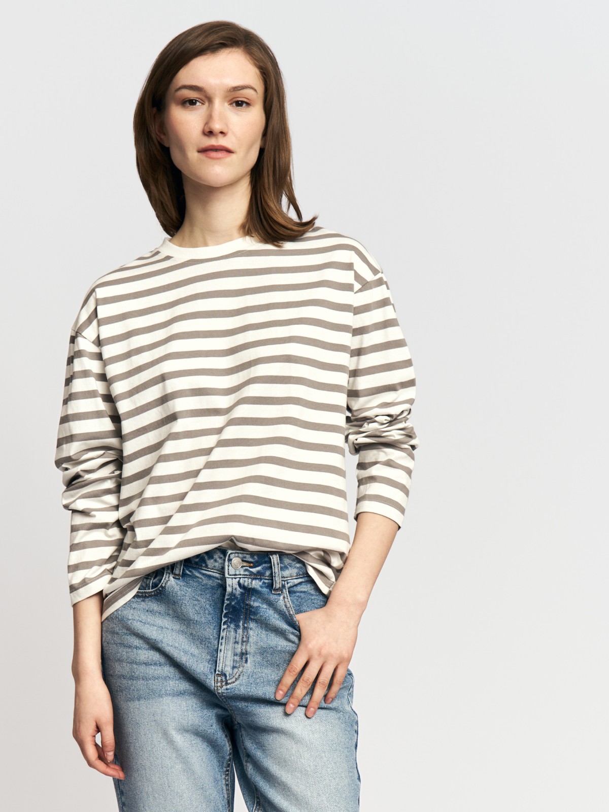 Лонгслив-тельняшка из хлопка в полоску