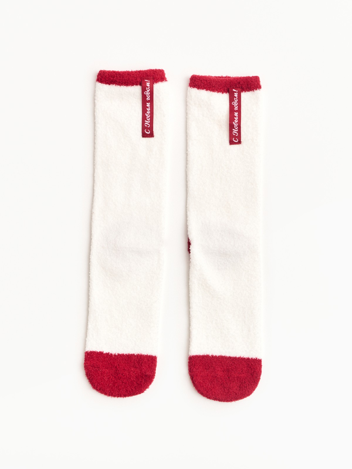 Тёплые махровые носки новогодние