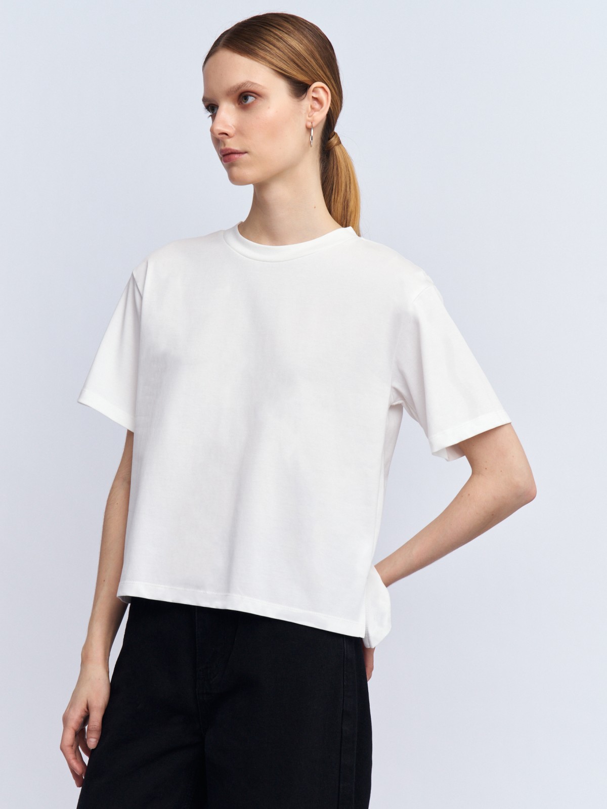 Трикотажная футболка однотонная