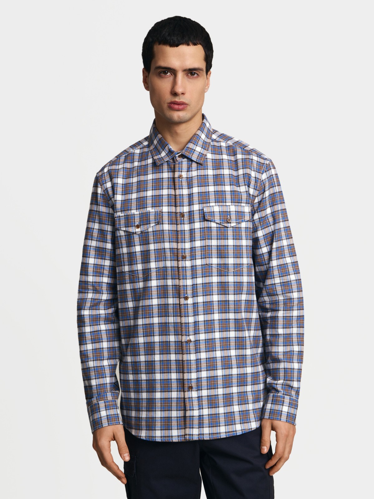 Рубашка из хлопка с узором в клетку