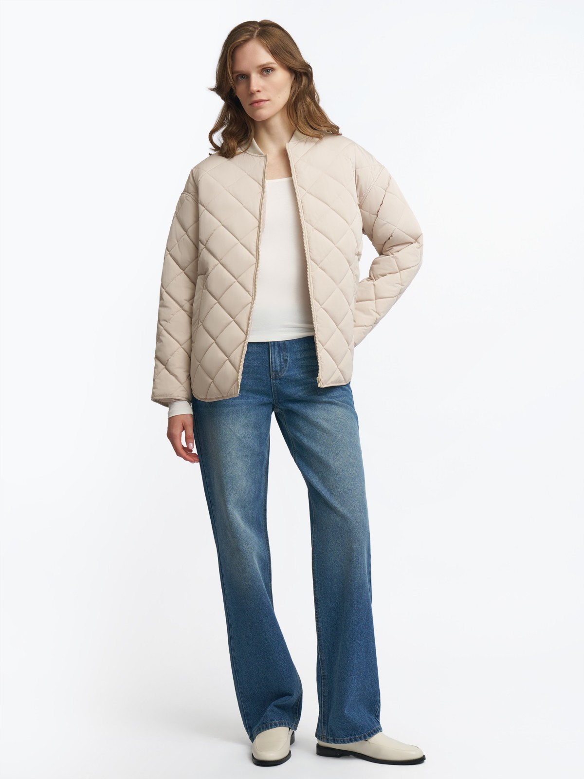 Утеплённая стёганая куртка на синтепоне