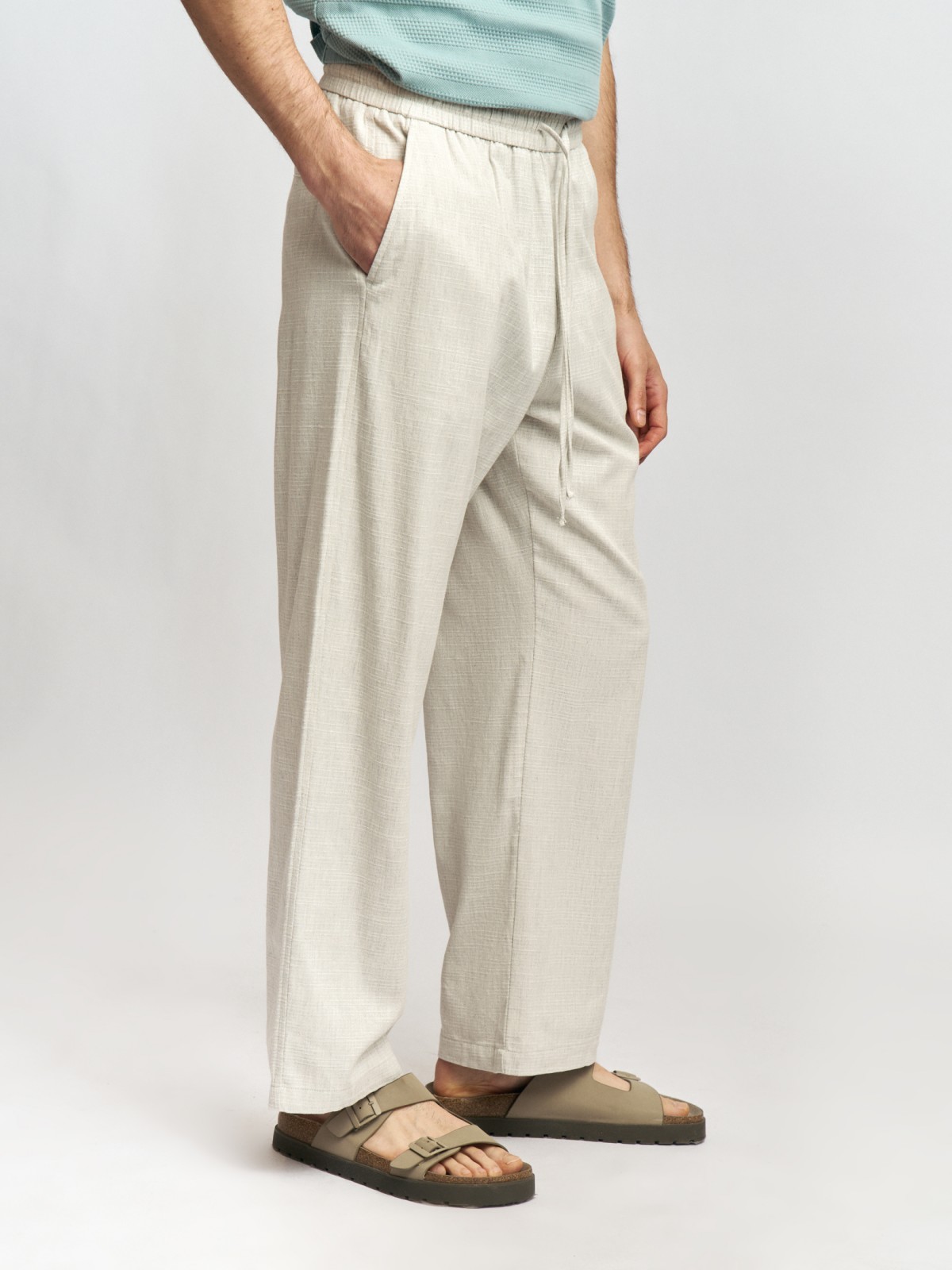 Хлопковые брюки на резинке с кулиской