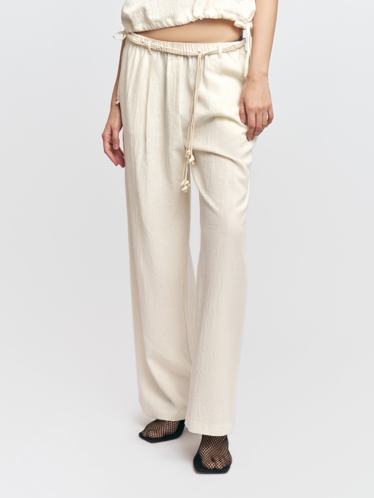 Брюки на резинке с поясом