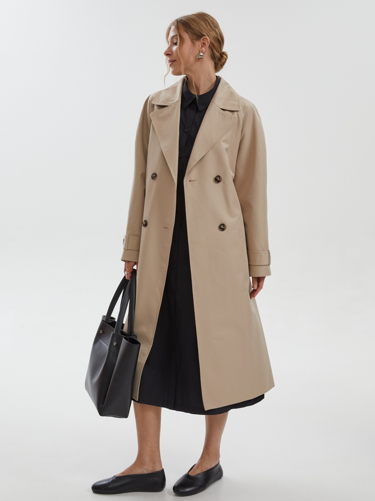 Двубортный тренчкот с поясом