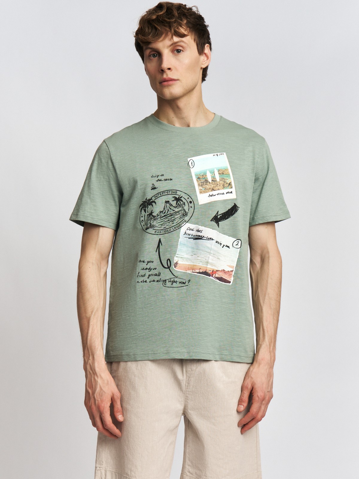 Футболка из хлопка с принтом