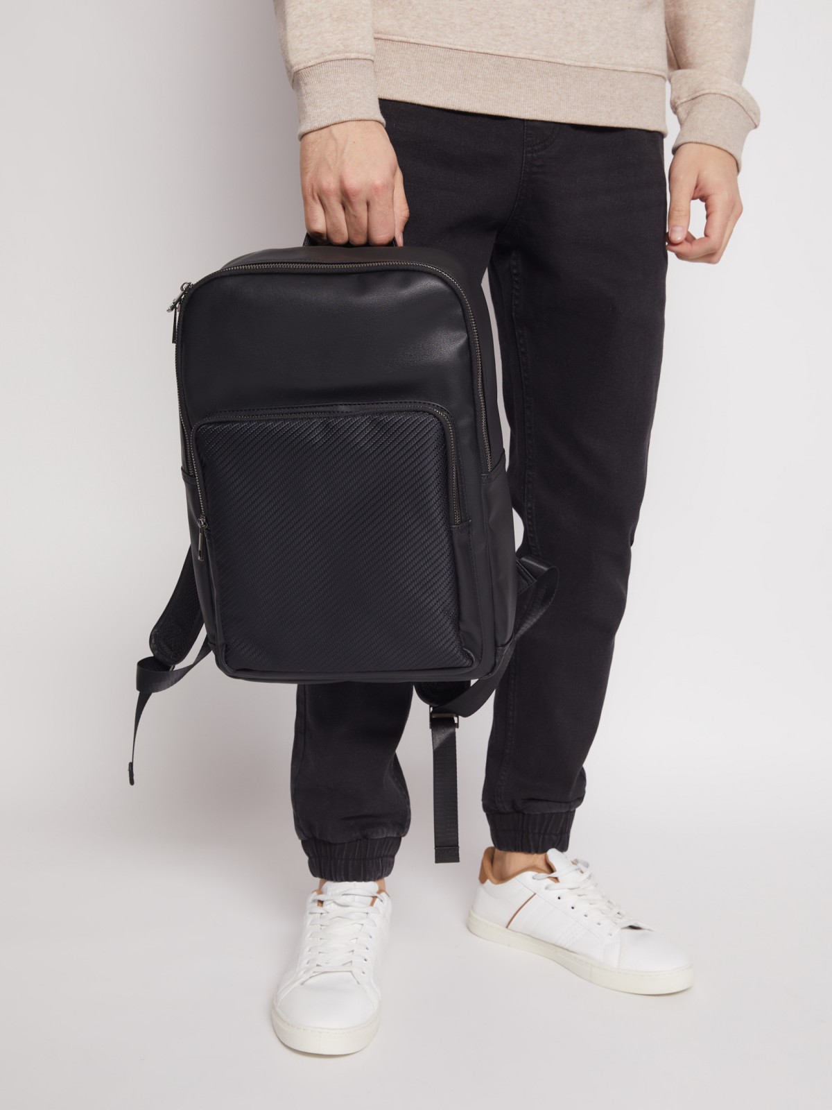 Городской рюкзак из искусственной кожи zolla 012119462015, цвет черный, размер No_size - фото 3