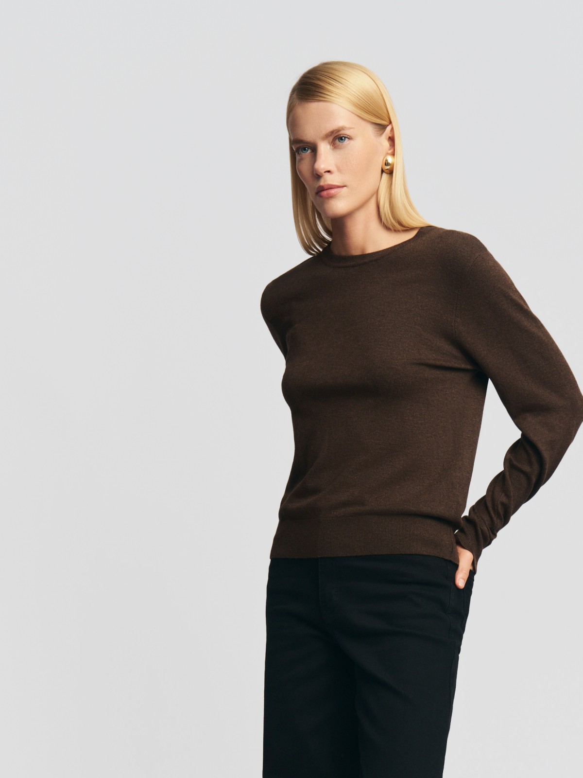 Трикотажный джемпер с длинным рукавом