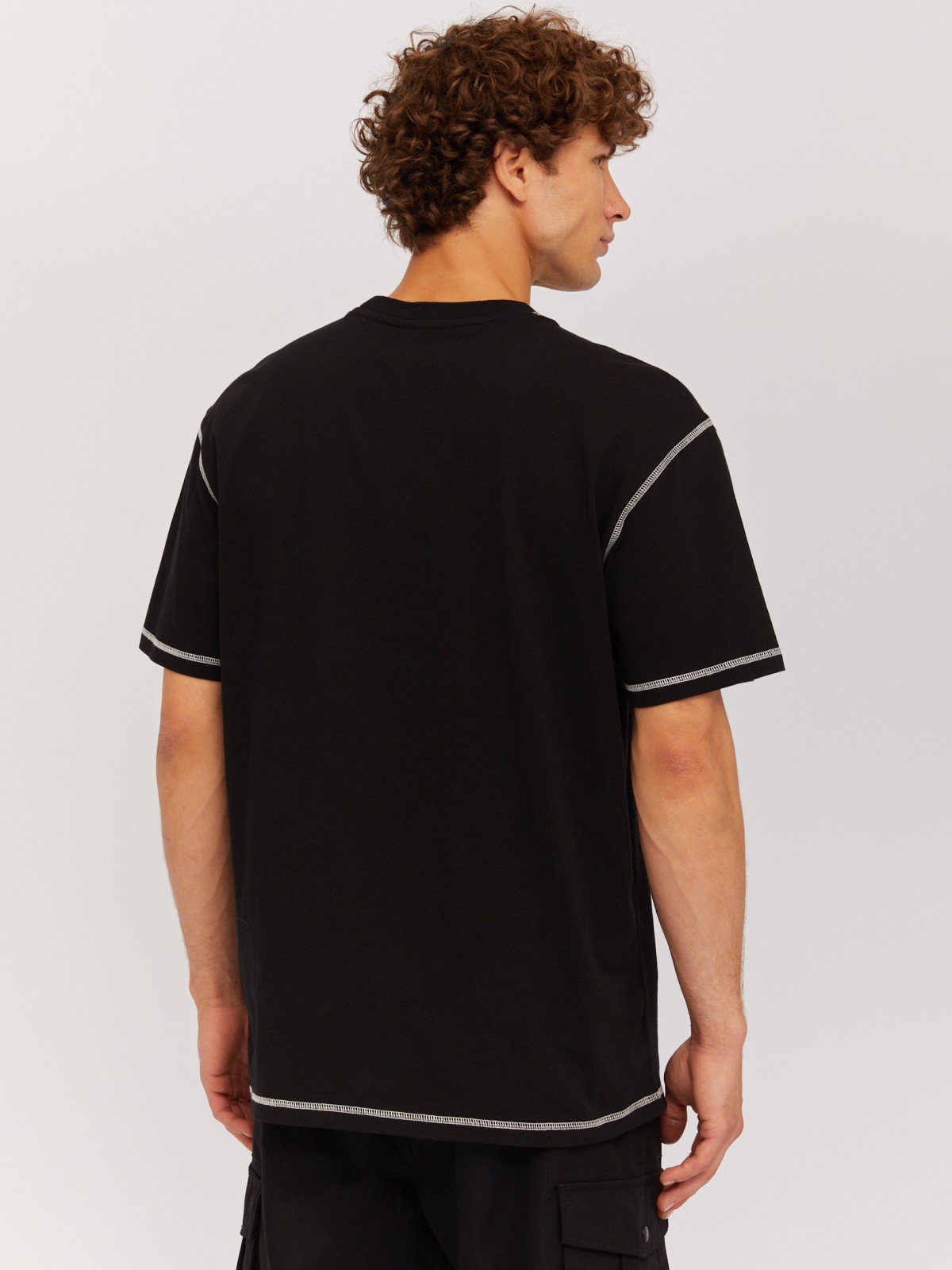 Футболка из хлопка с принтом-надписью