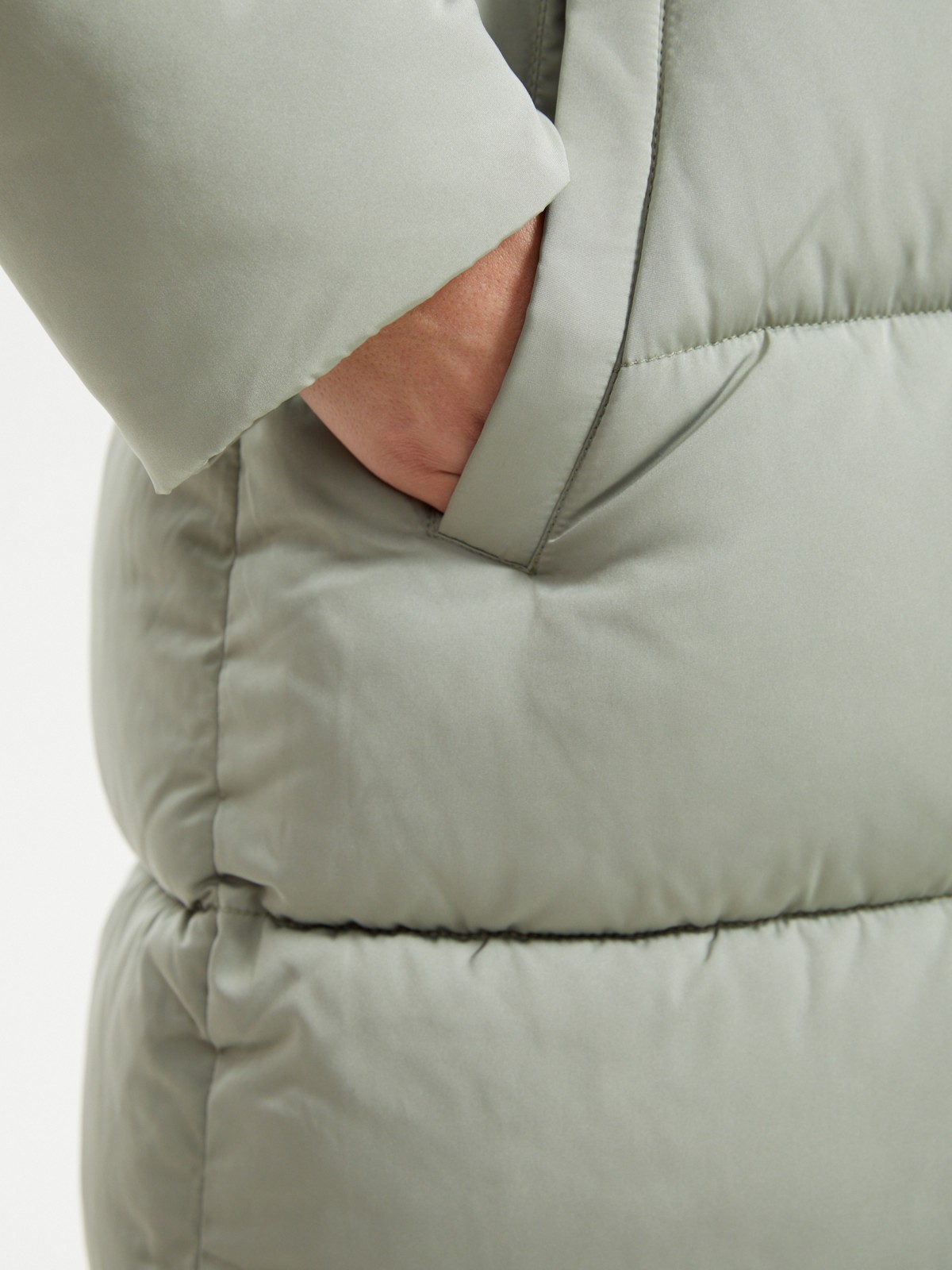 Тёплая куртка-пальто с капюшоном