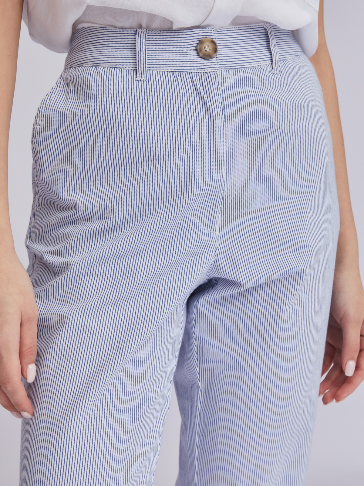 Брюки-чинос с узором в полоску