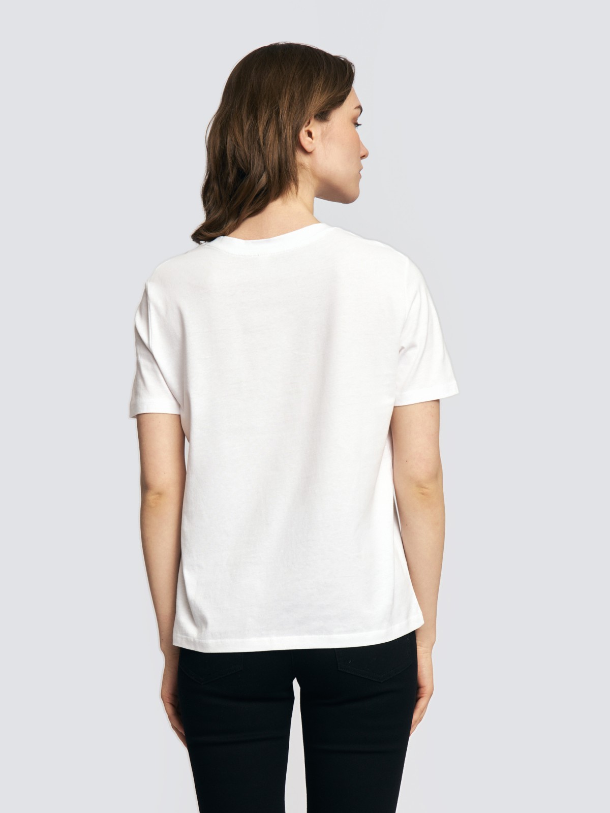 Трикотажная футболка из хлопка с принтом