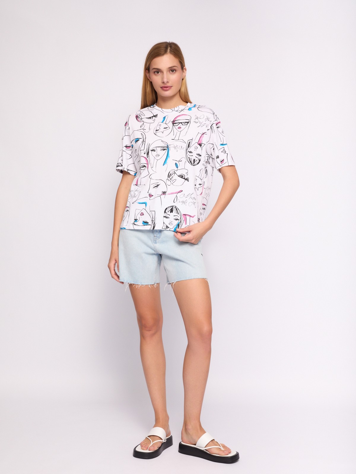 Футболка из хлопка с принтом