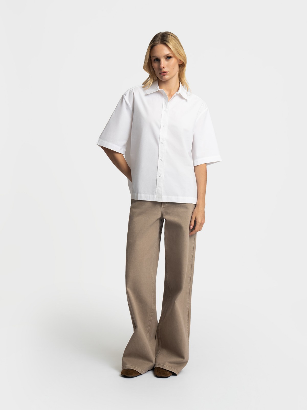 Рубашка из хлопка с коротким рукавом