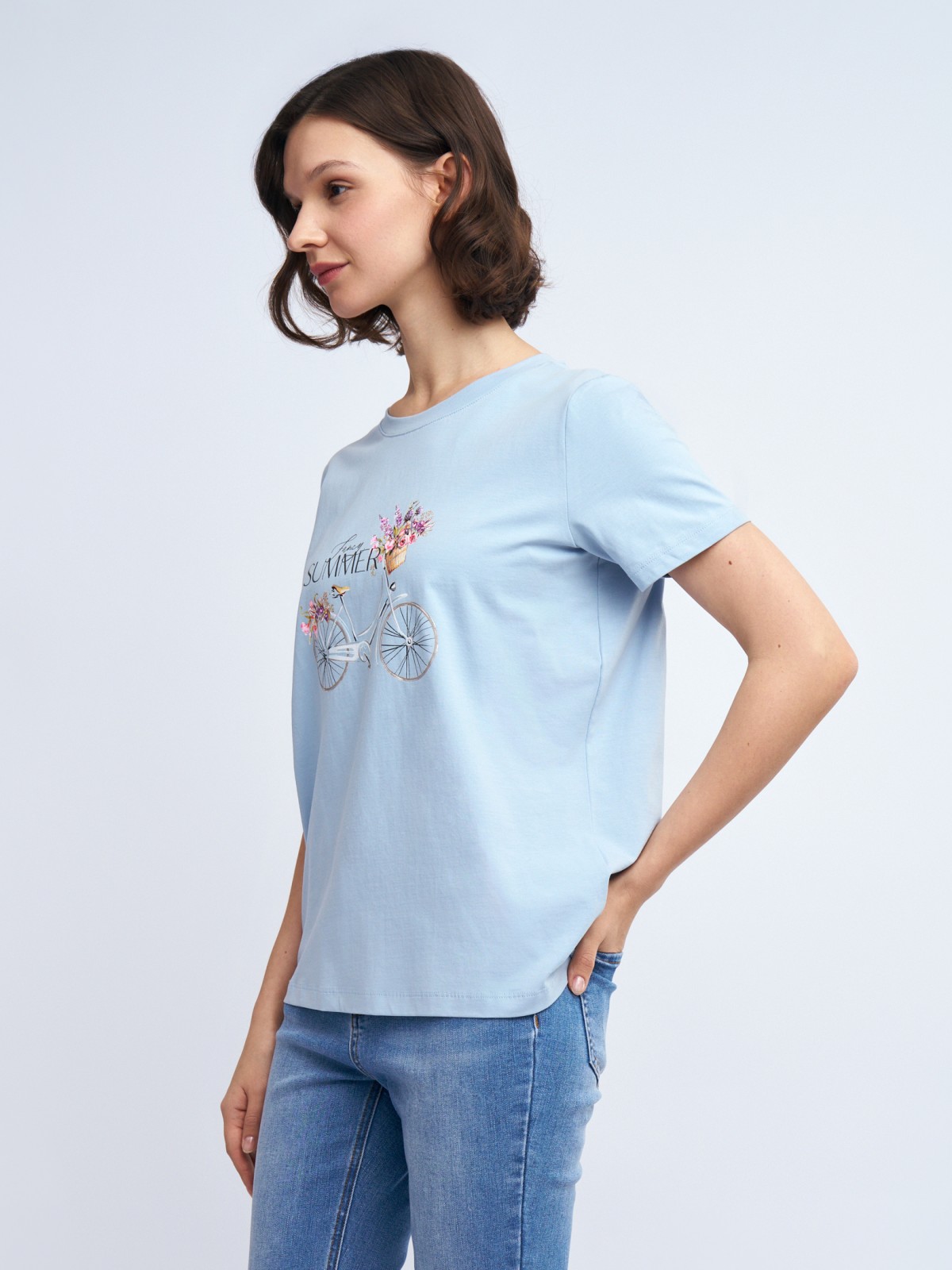 Футболка из хлопка с принтом