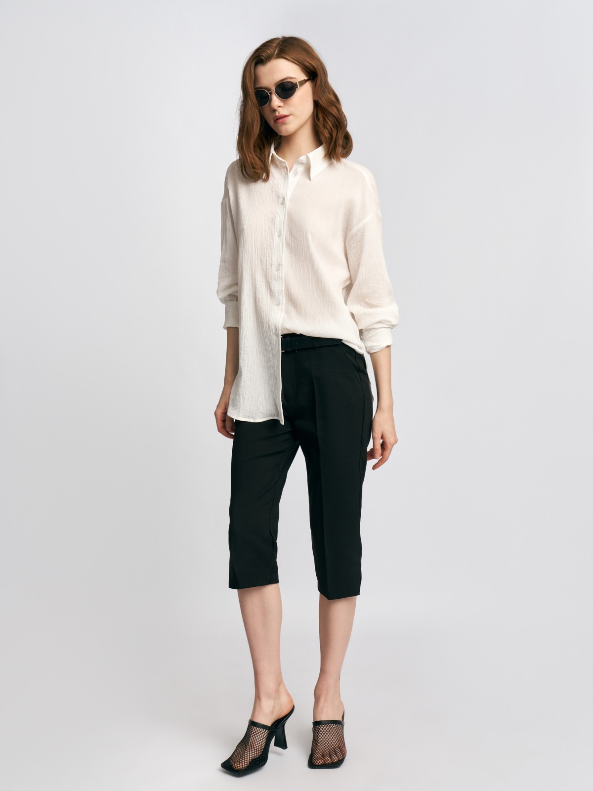 Рубашка оверсайз из хлопка с длинным рукавом