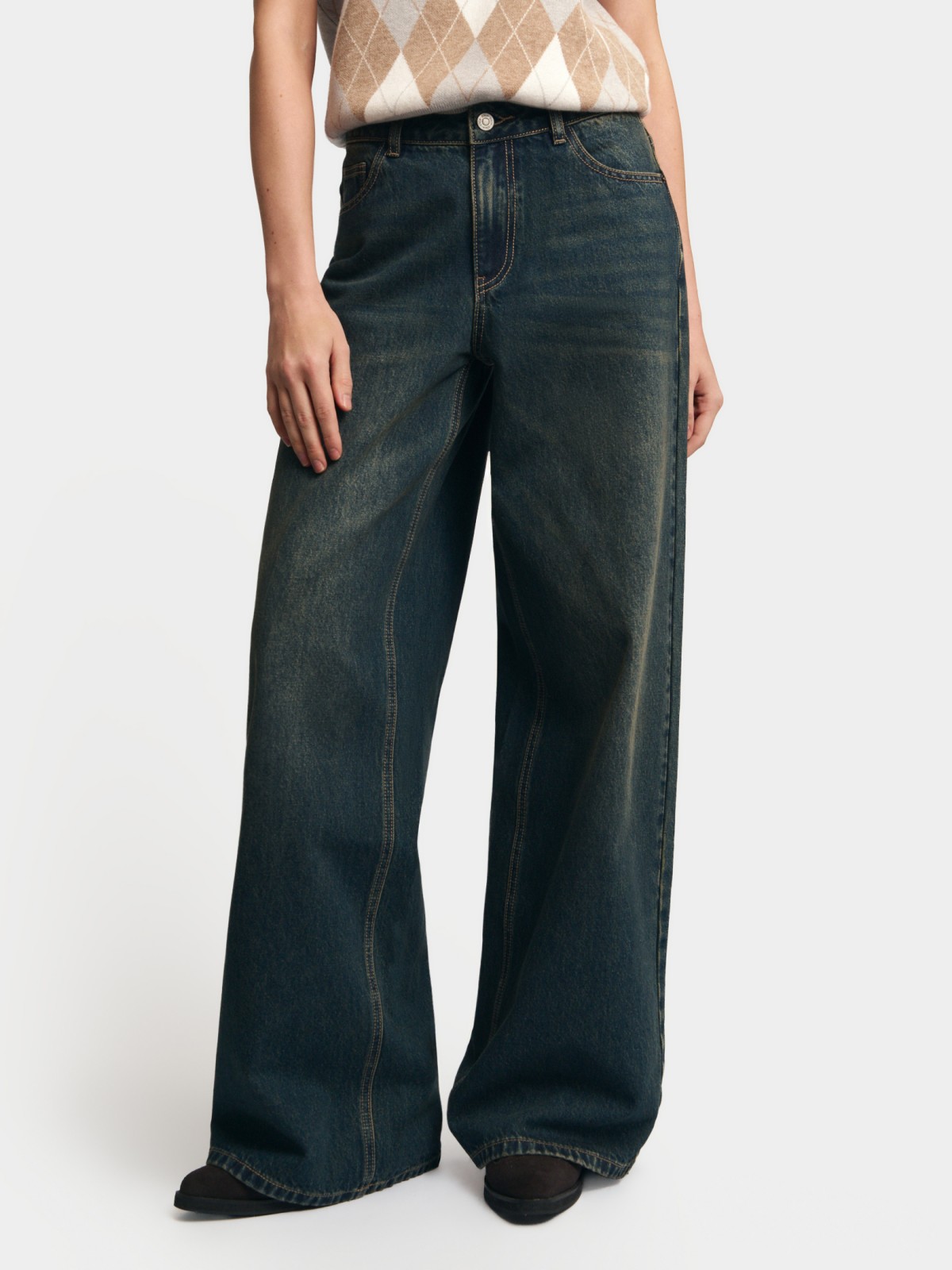 Джинсы силуэта Wide с посадкой Loose