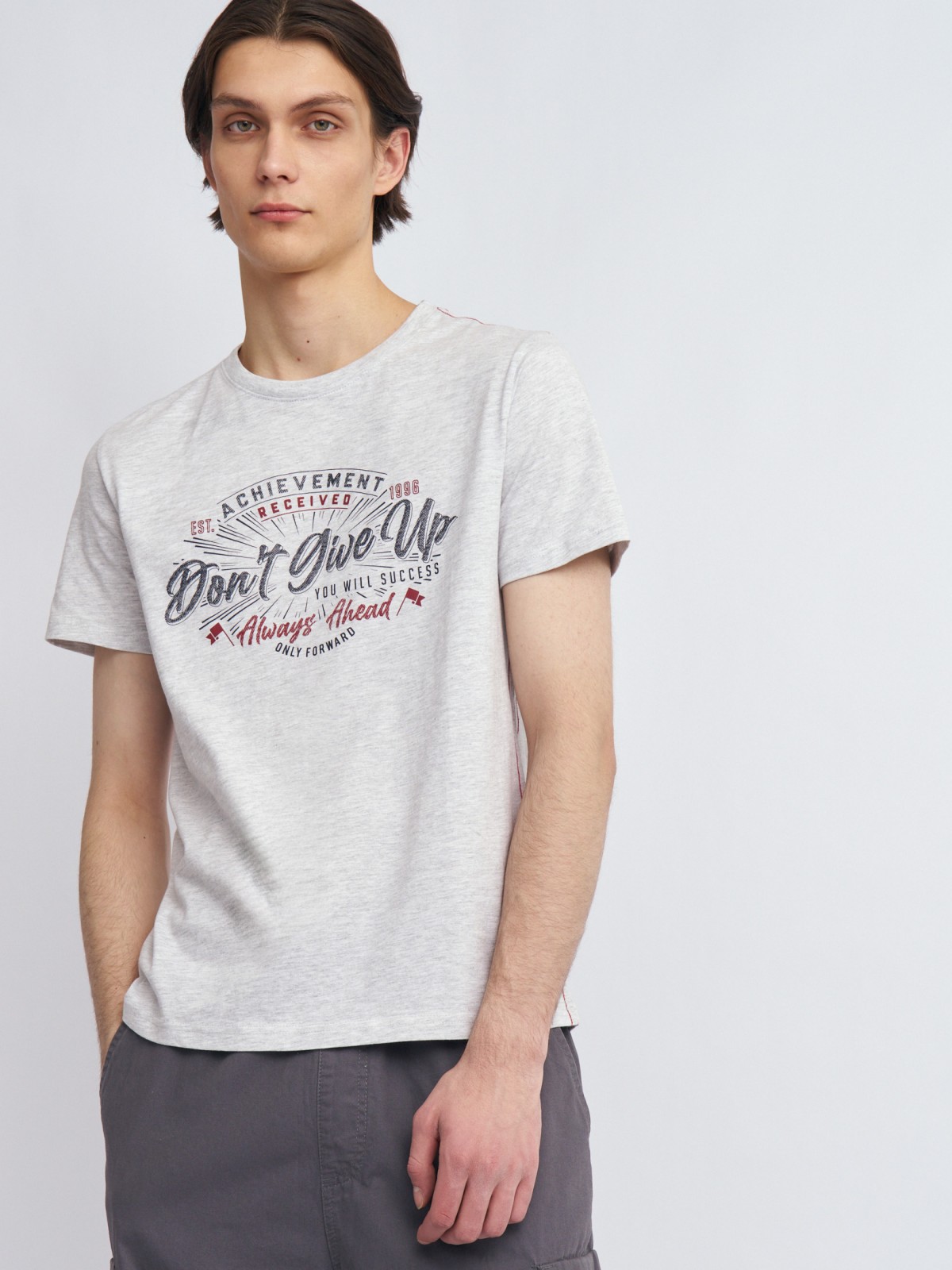 Футболка из хлопка с принтом-надписью