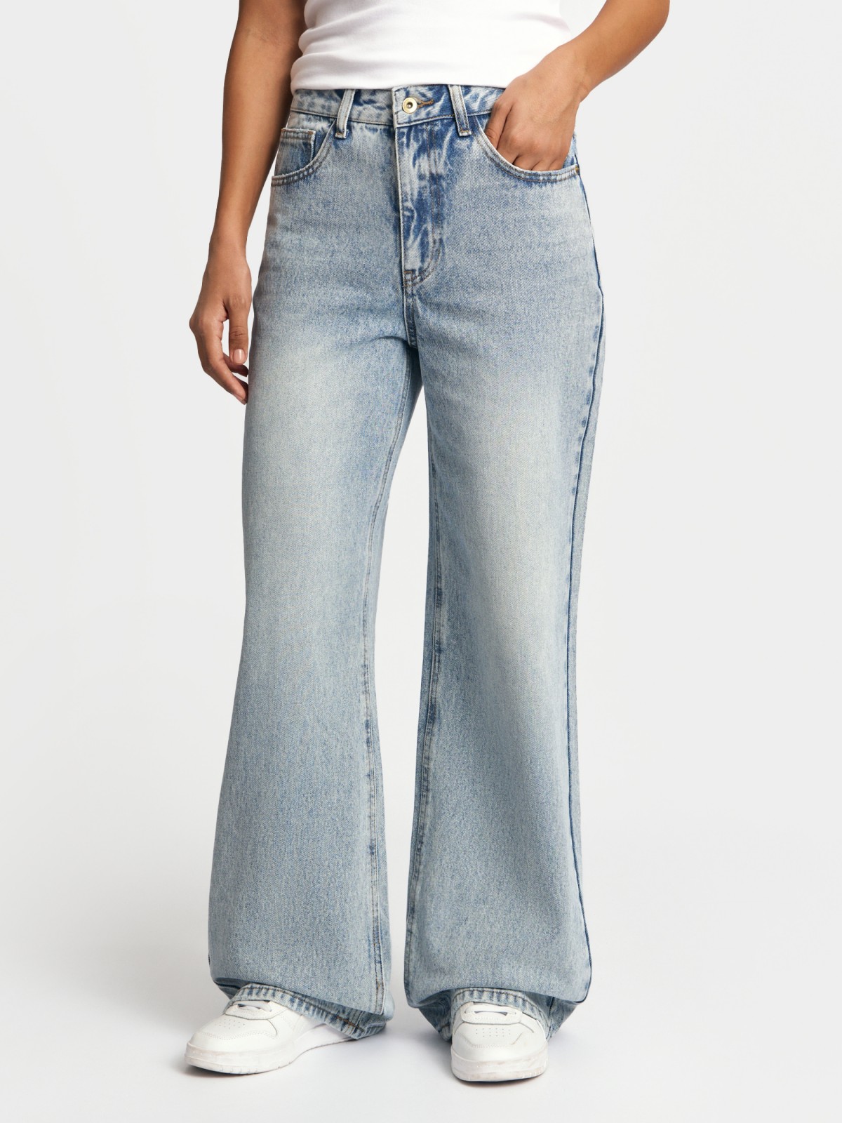 Джинсы силуэта Wide из хлопка