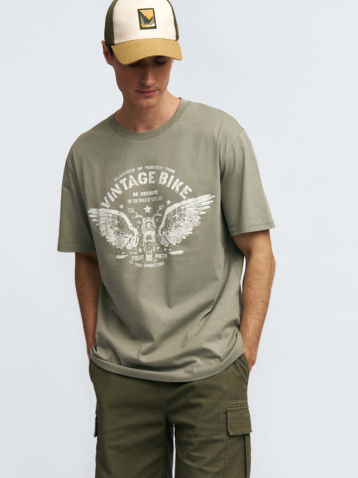 Футболка из хлопка с принтом