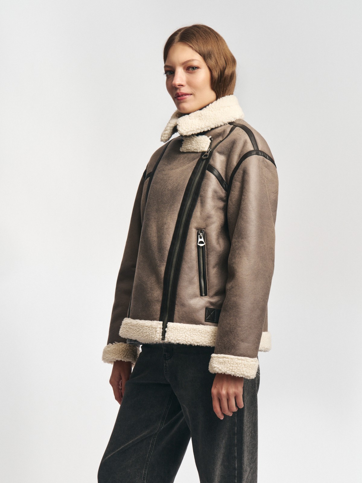 Тёплая косуха-дублёнка из экозамши с экомехом