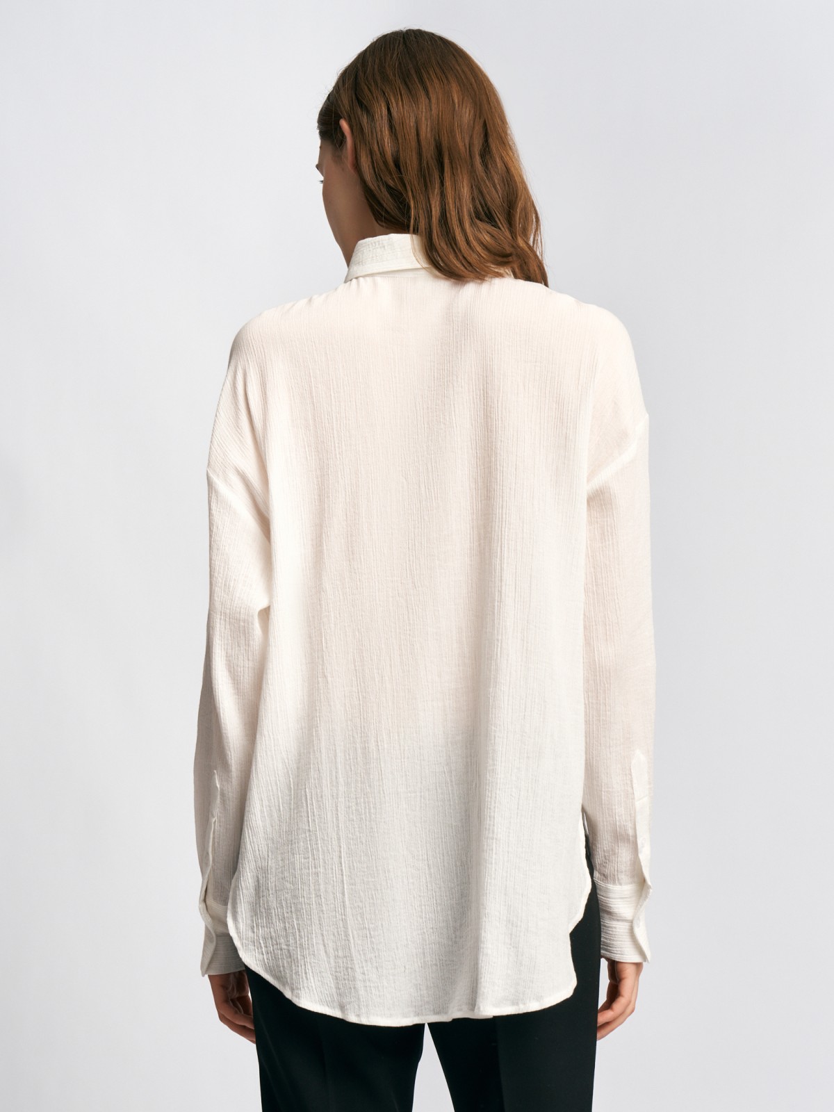 Рубашка оверсайз из хлопка с длинным рукавом