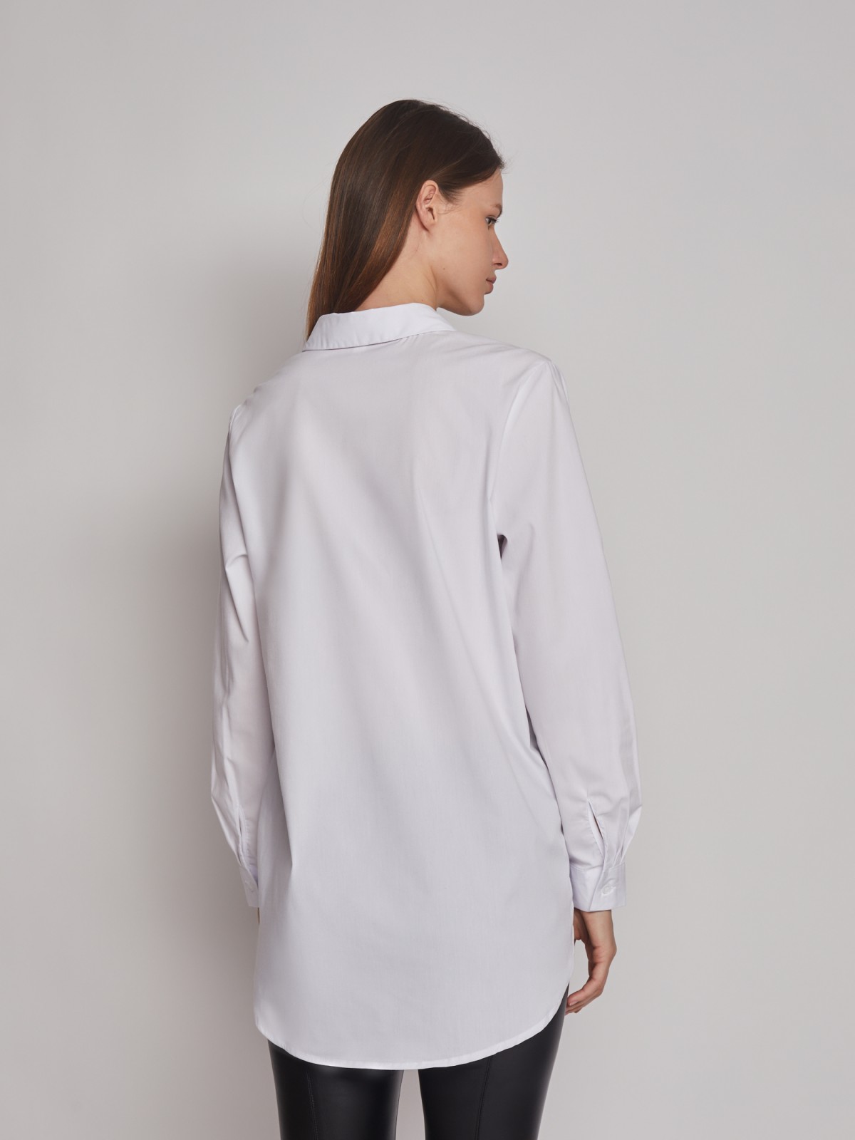 Длинная рубашка с принтом zolla 02312117Y103, цвет белый, размер XXS - фото 6