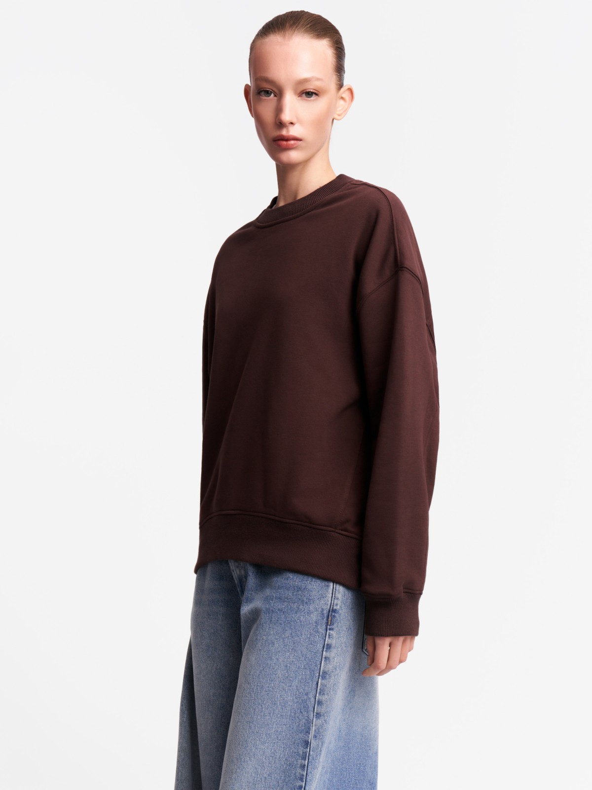 Однотонный трикотажный свитшот