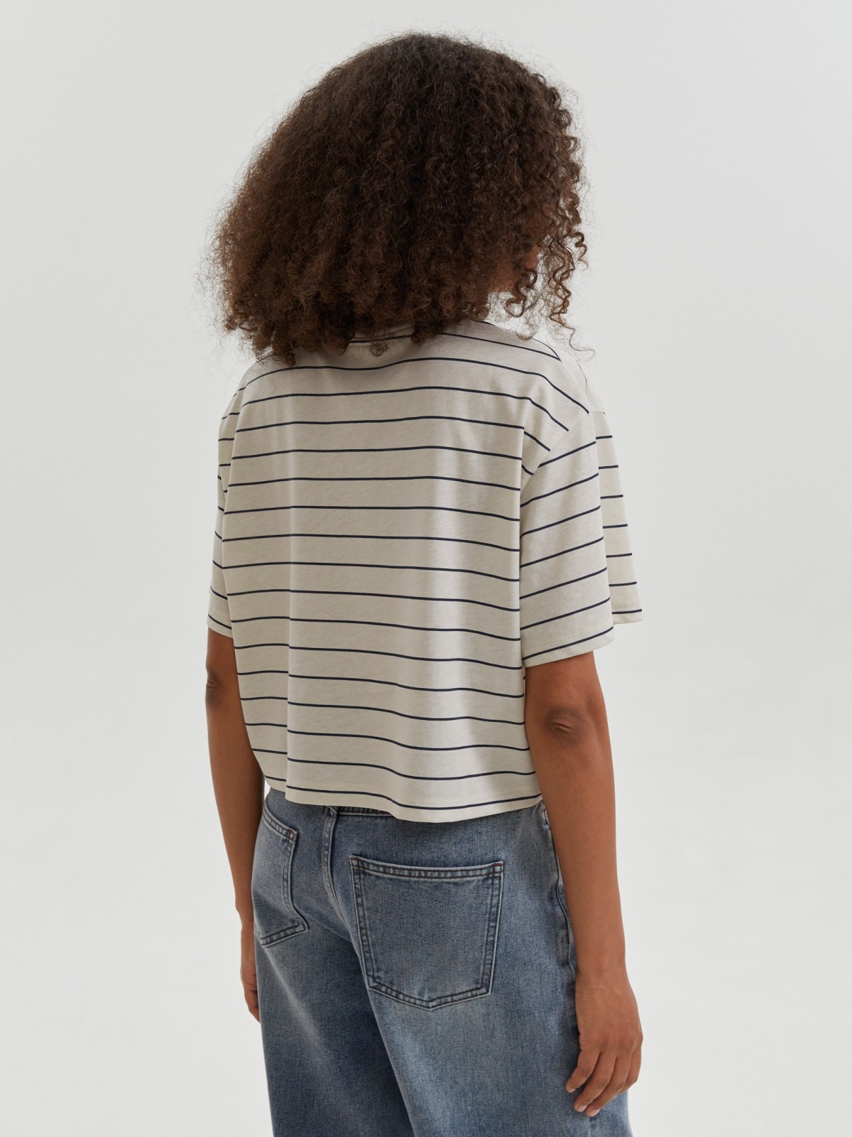 Футболка-топ из хлопка в полоску