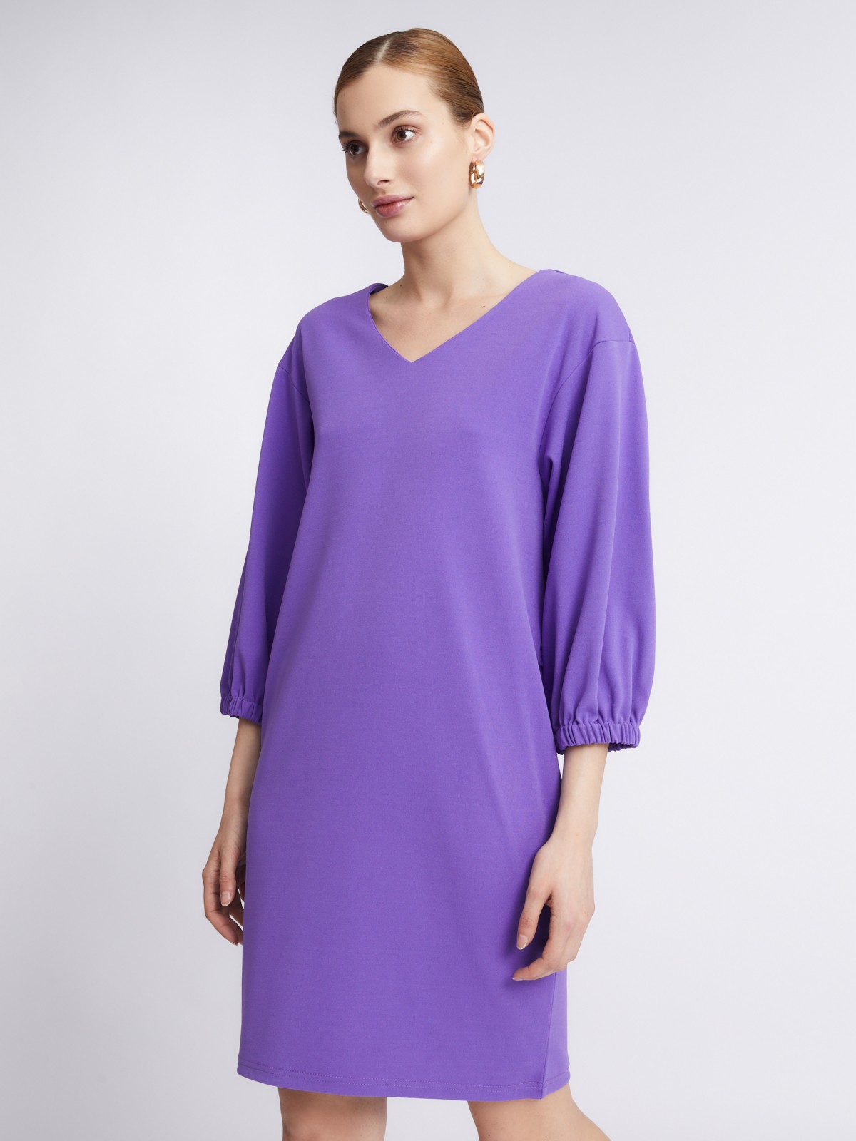 Платье с объёмными рукавами и поясом zolla 22331819F062, цвет сливовый, размер M - фото 5