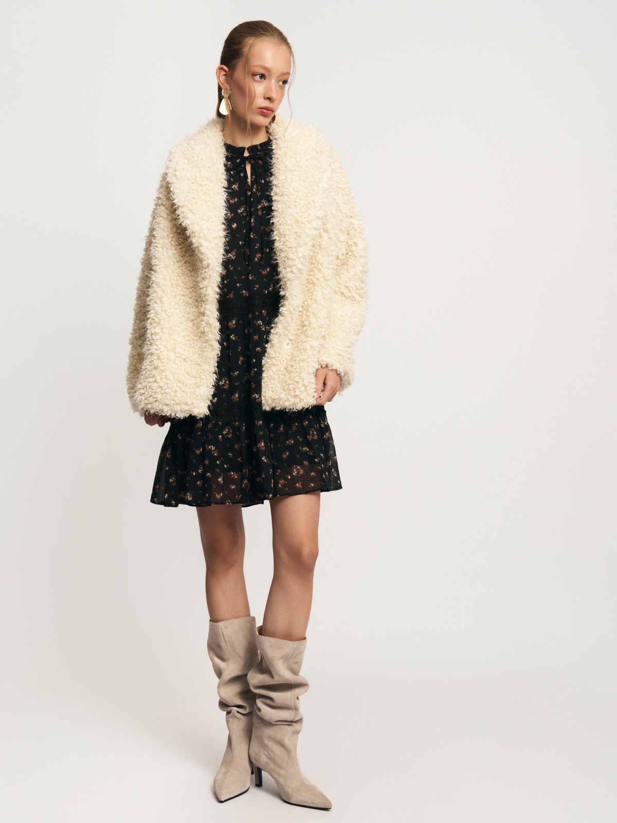 Тёплая куртка-шуба из экомеха