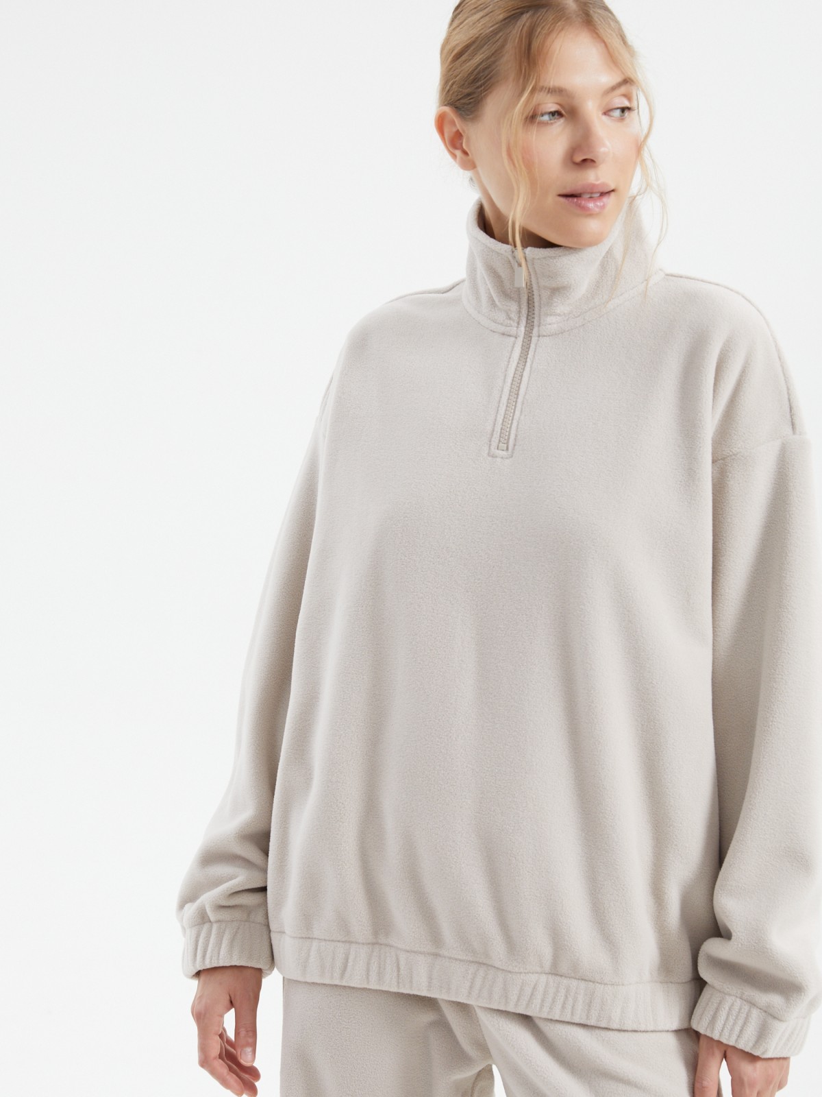 Свитшот из флиса с горлом на молнии