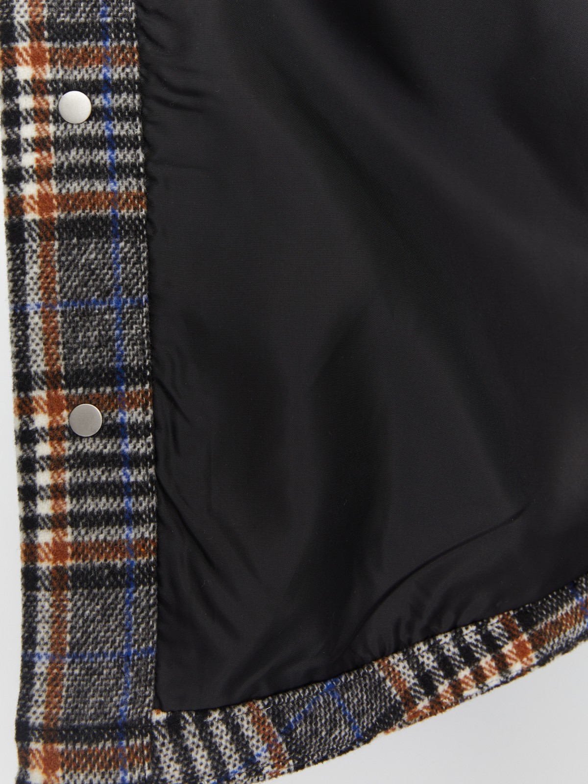 Куртка-рубашка из пальтовой ткани с узором в клетку на кнопках zolla 013335839094, цвет коричневый, размер M - фото 5