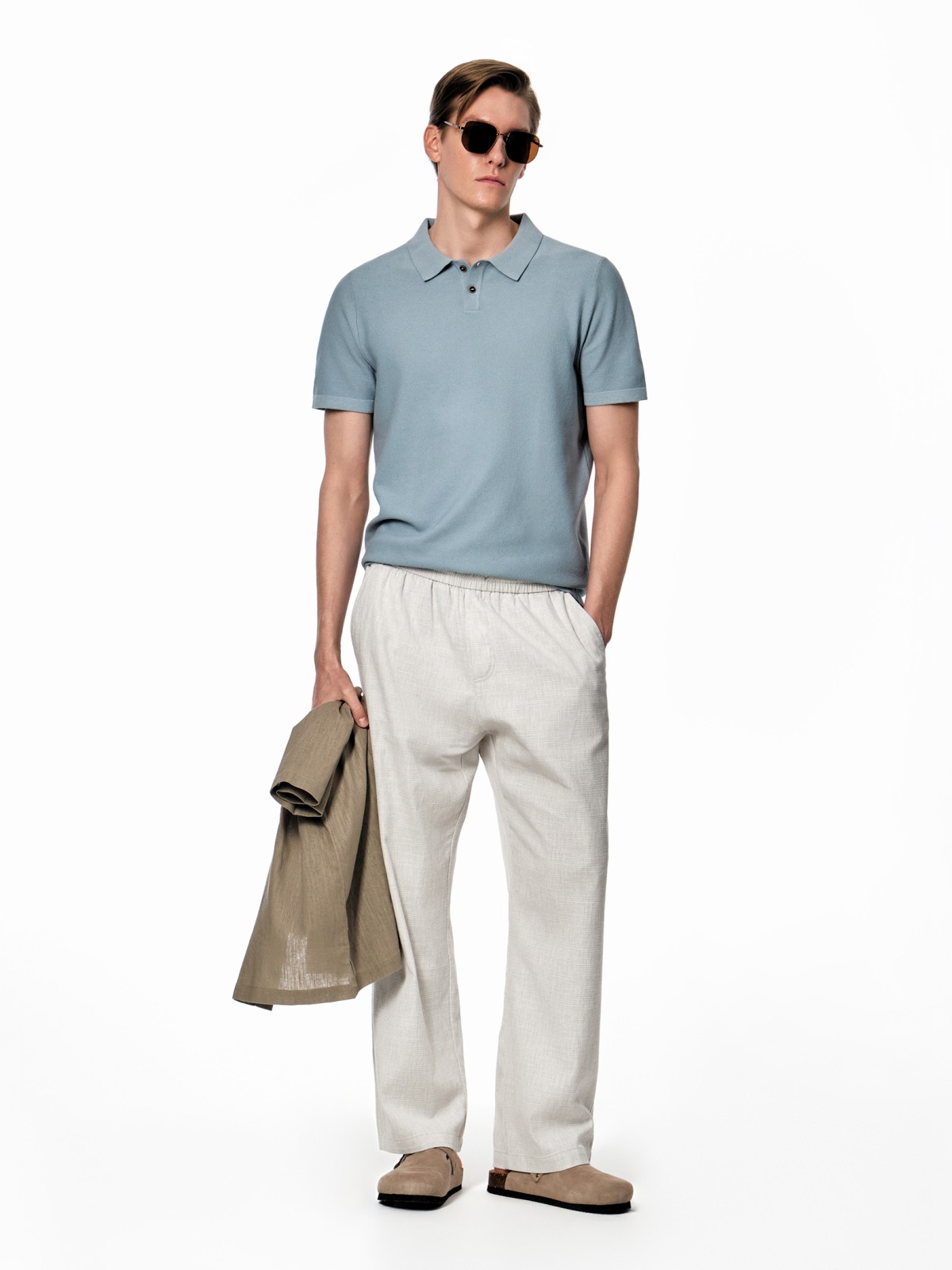 Хлопковые брюки на резинке с кулиской