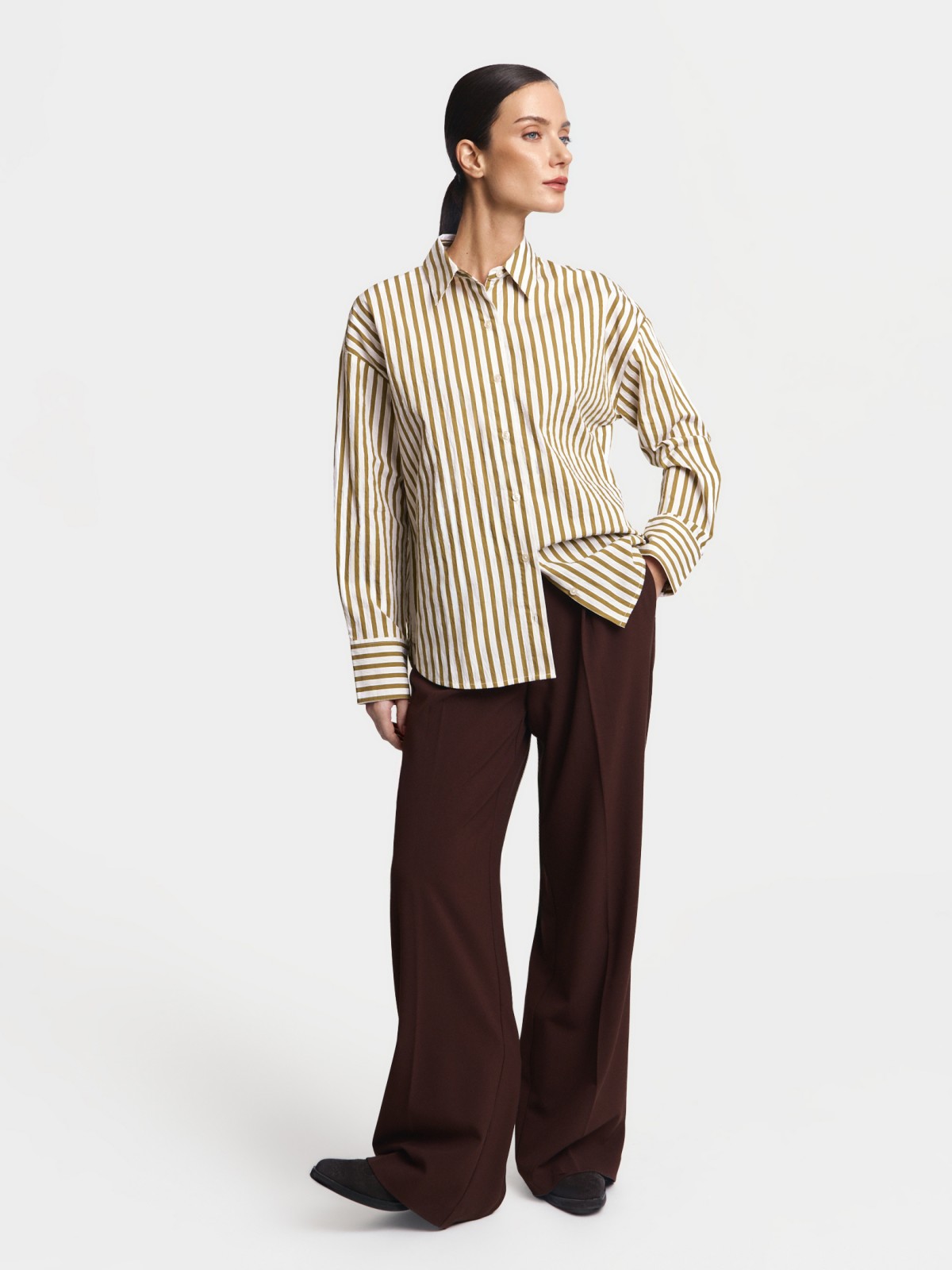 Рубашка свободного фасона в полоску