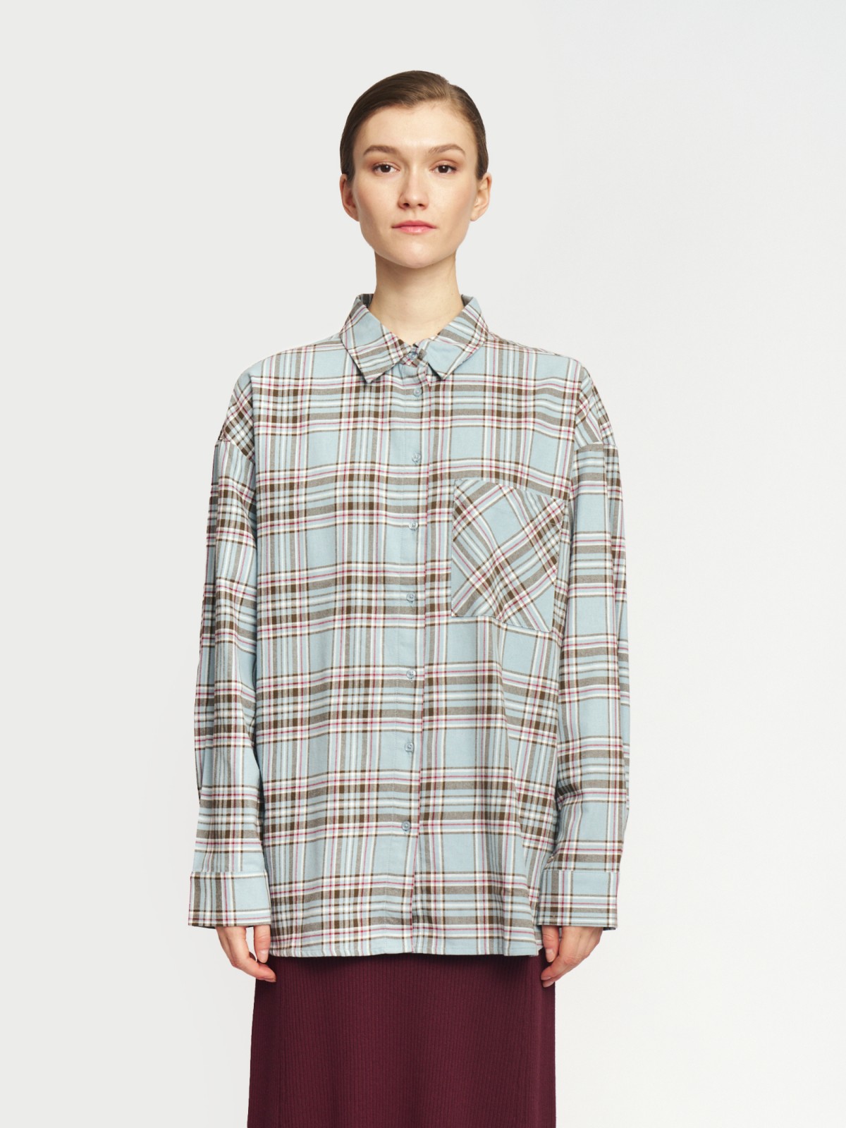 Фланелевая рубашка из хлопка в клетку