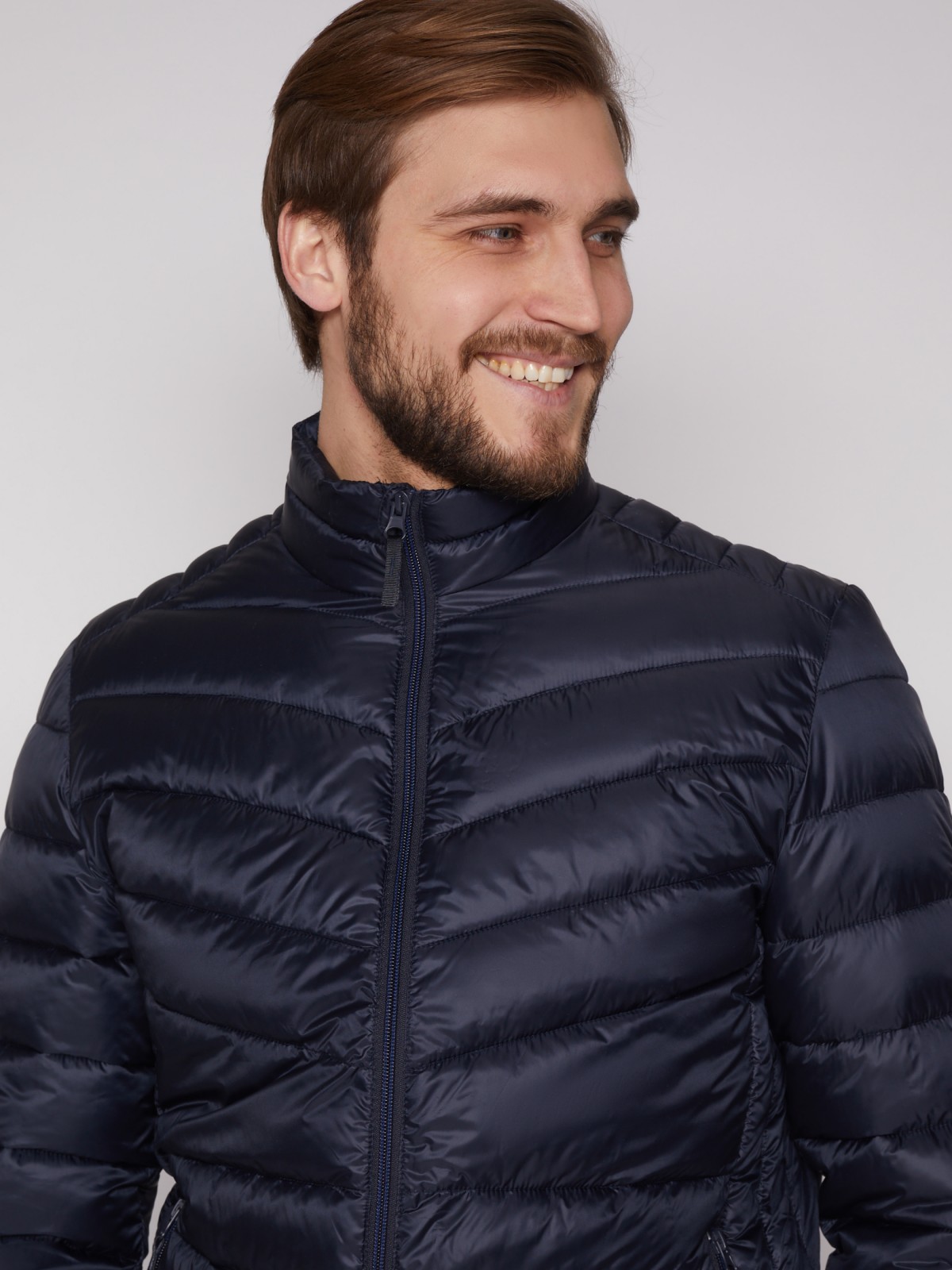 Лёгкая стёганая куртка zolla 012125102024, цвет темно-синий, размер M - фото 5