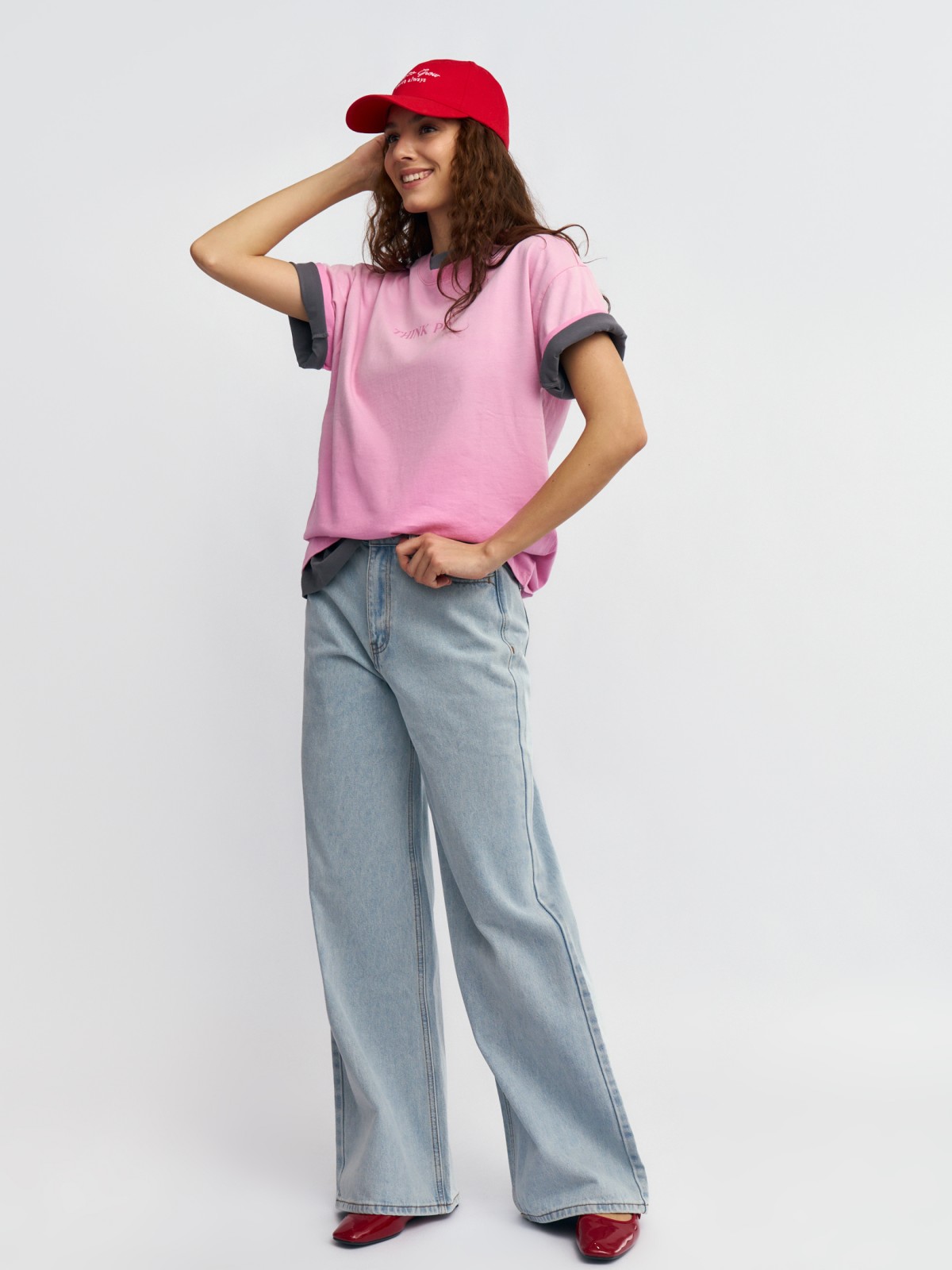 Джинсы силуэта Wide с высокой посадкой