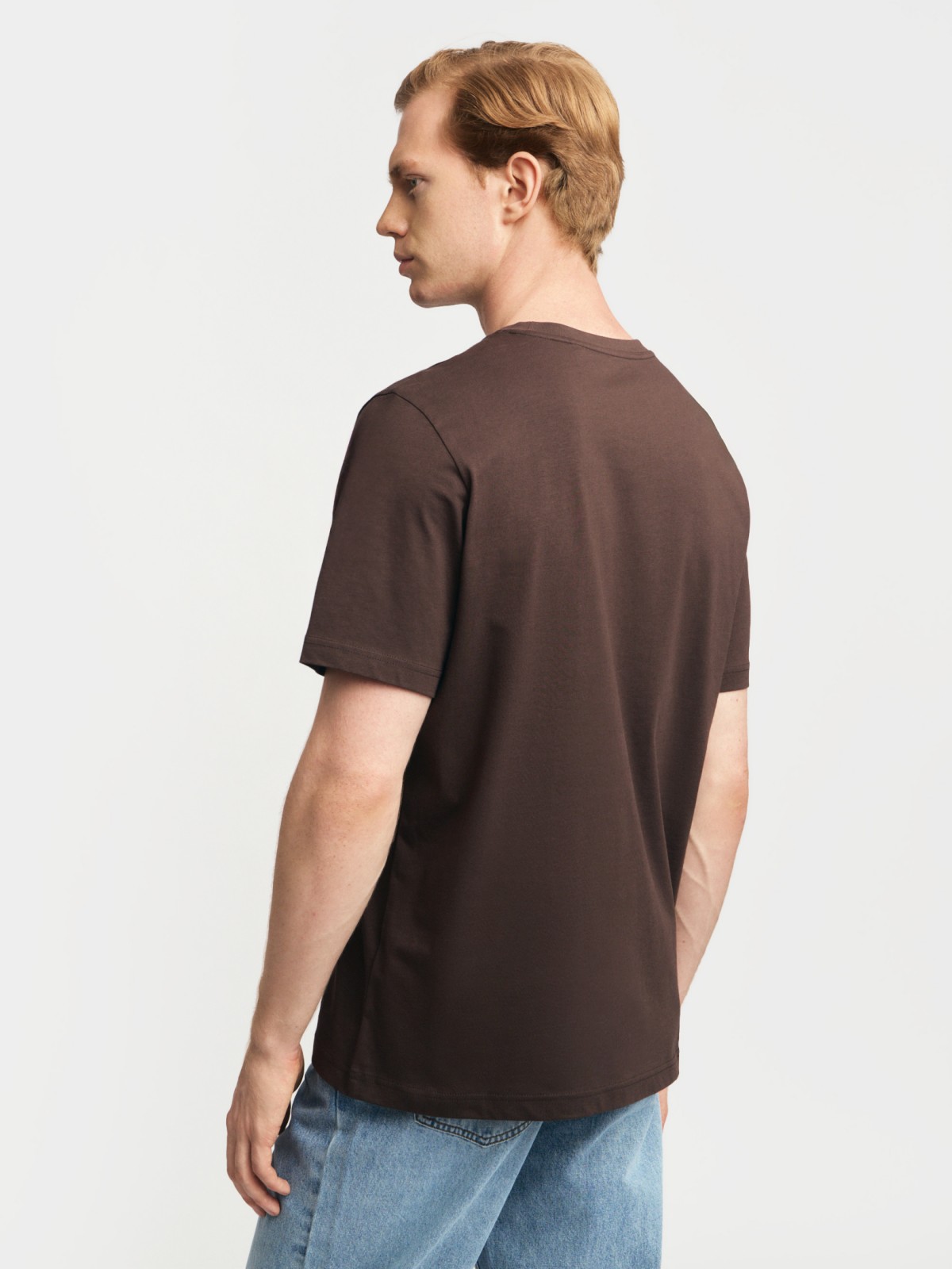 Однотонная футболка из хлопка