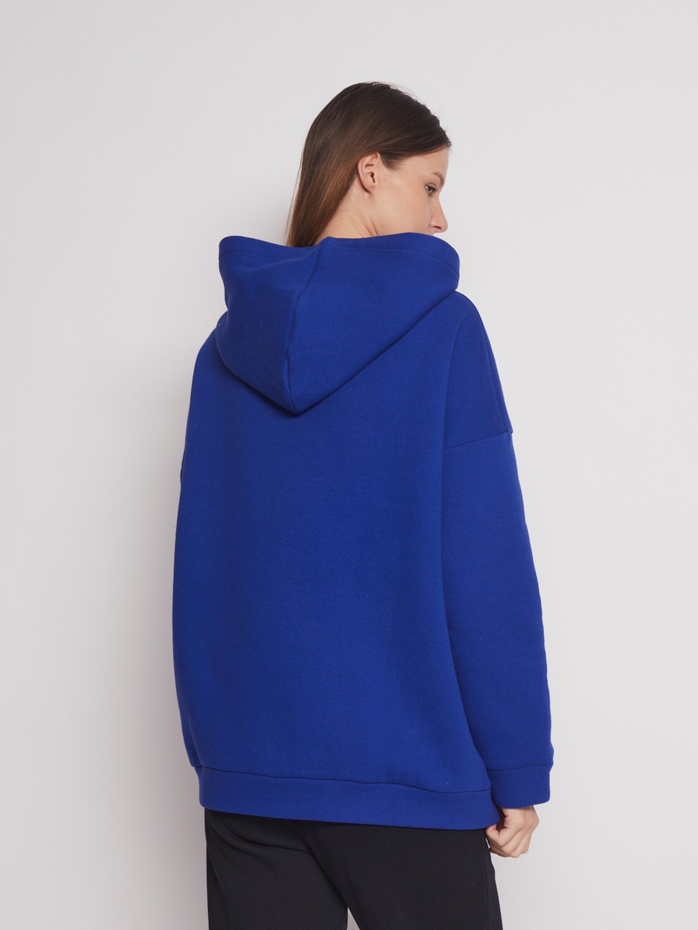 Утеплённый оверсайз худи с капюшоном