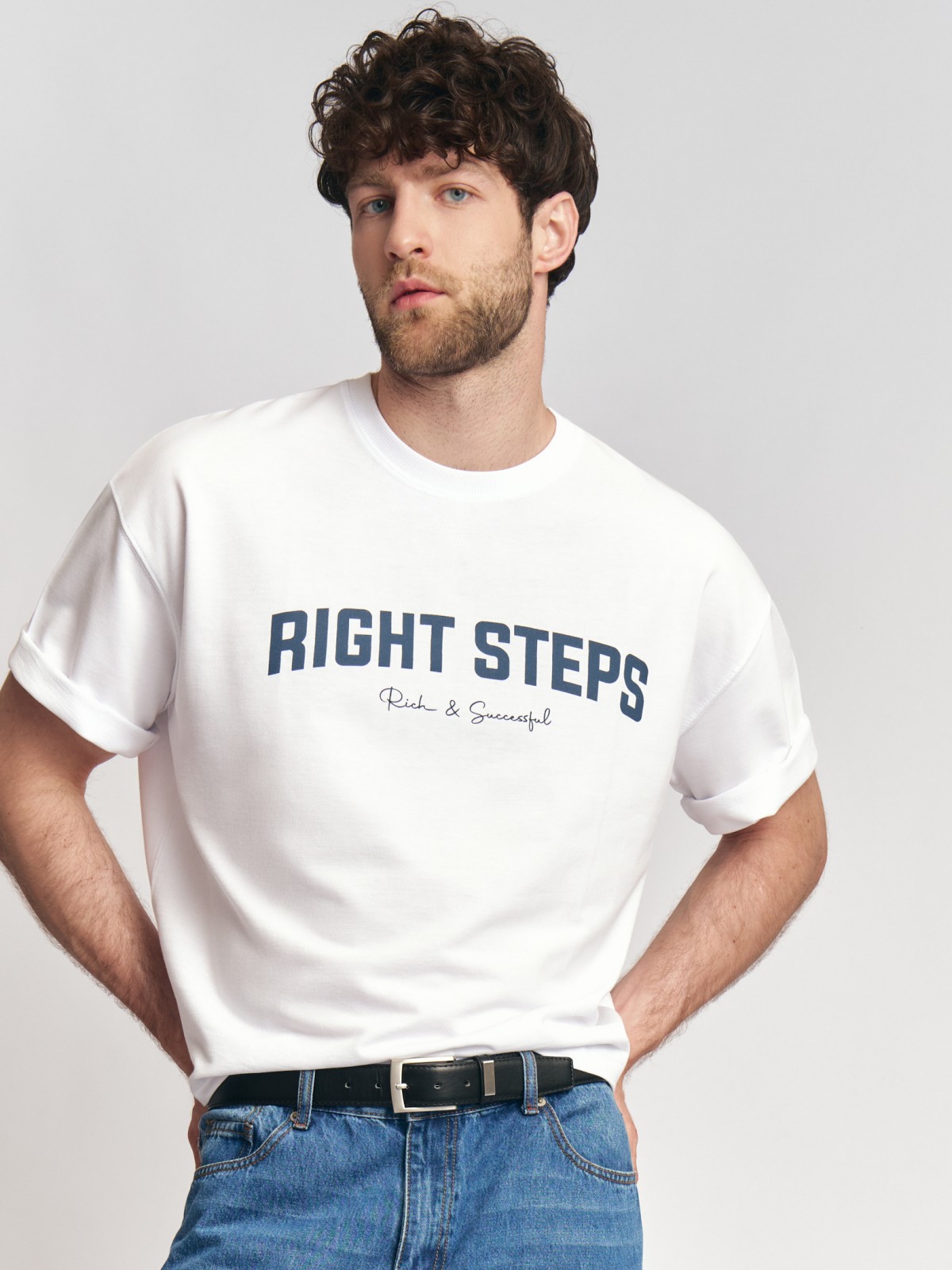 Футболка из хлопка с принтом-надписью