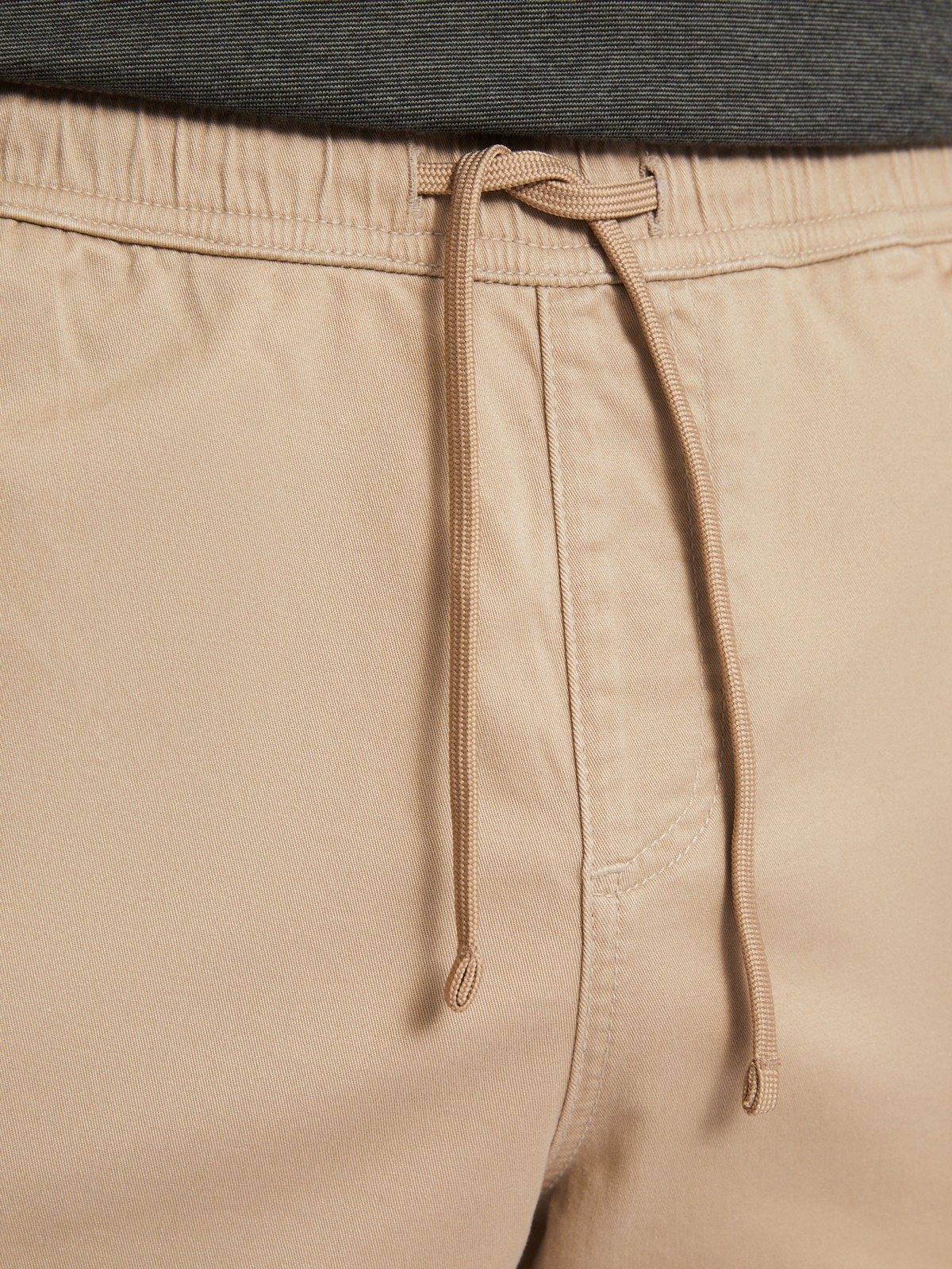 Прямые брюки-джоггеры из хлопка на резинке zolla N1421730L012, цвет бежевый, размер 34 - фото 4