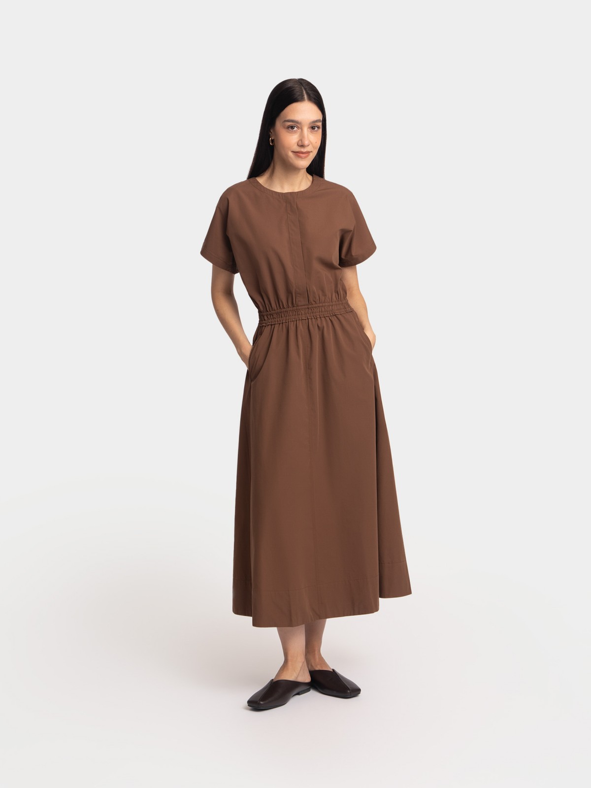 Платье миди на резинке