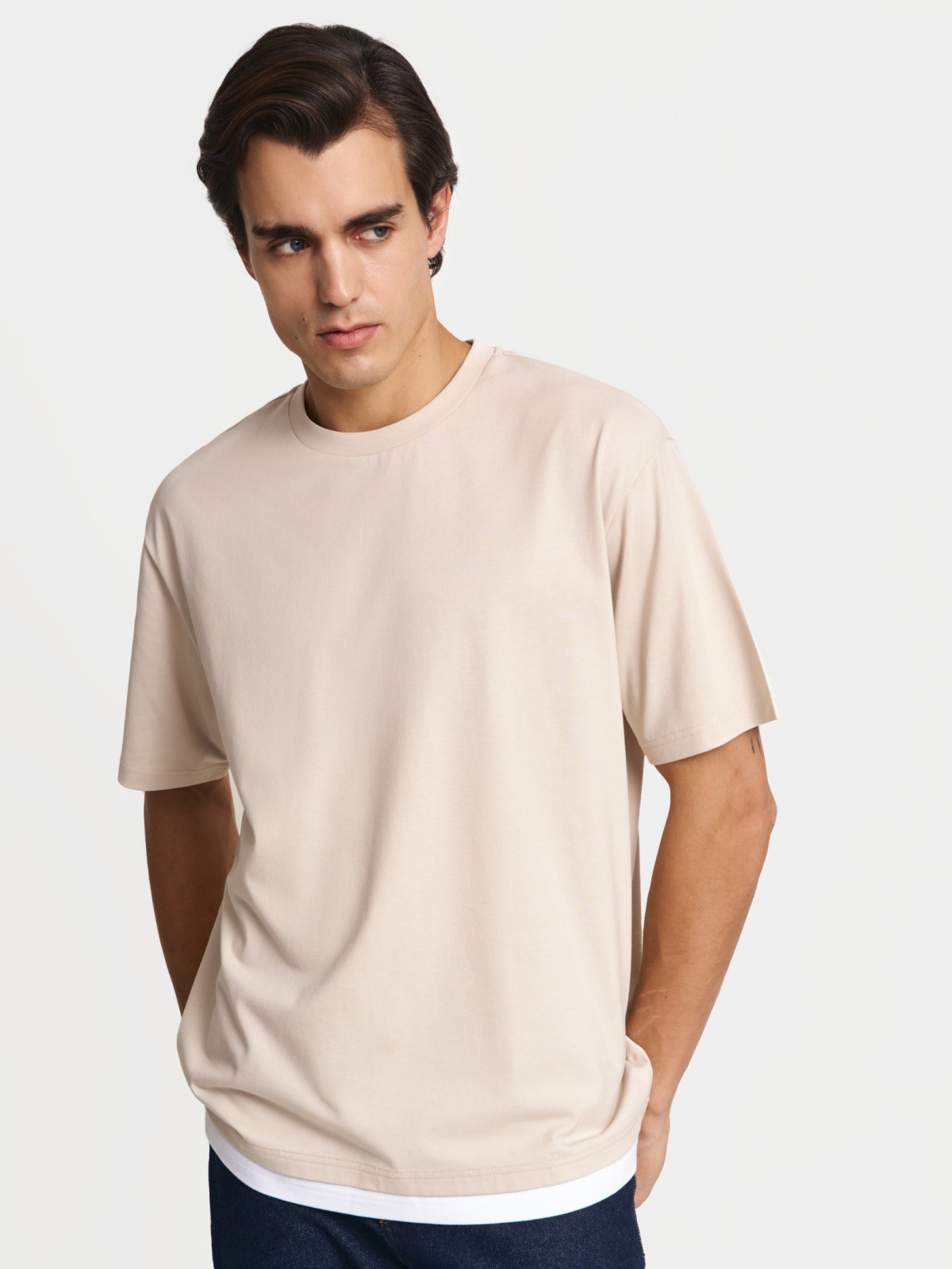 Футболка оверсайз из хлопка с коротким рукавом