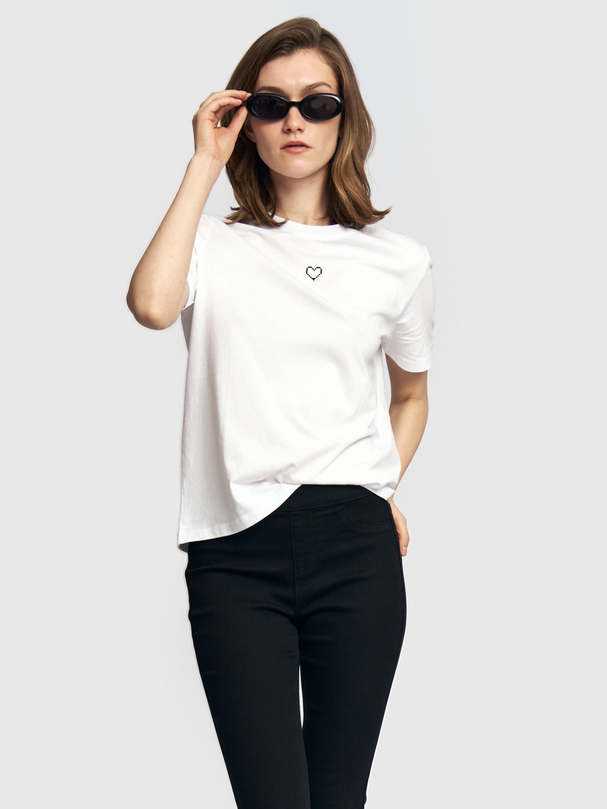 Трикотажная футболка из хлопка с принтом