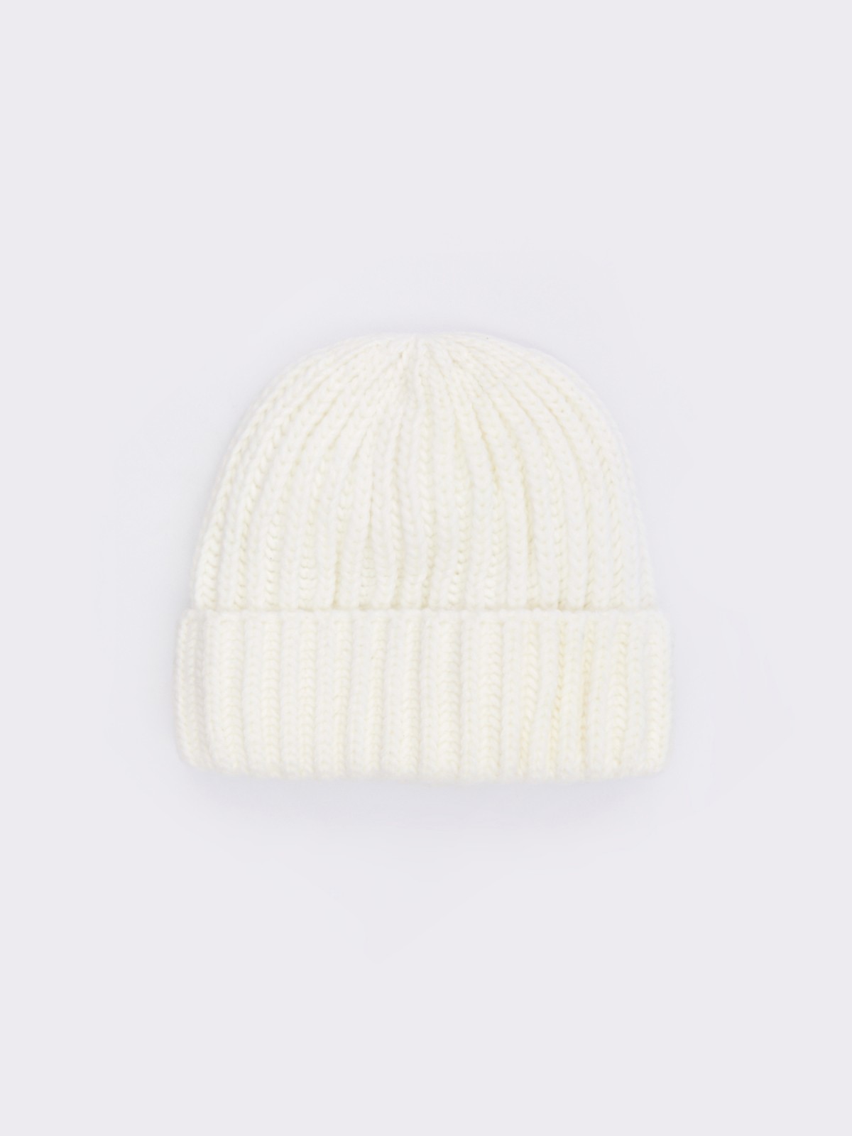 Тёплая вязаная шапка-бини из акрила с подкладкой из флиса