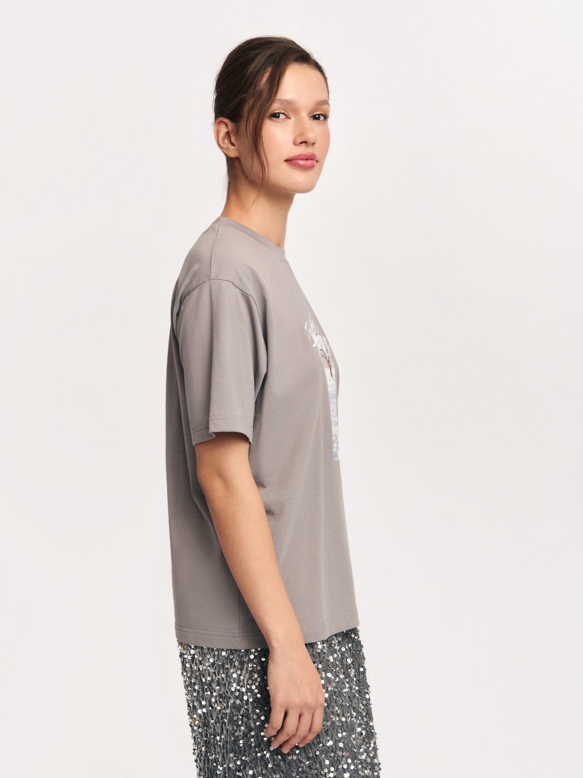 Футболка из хлопка с новогодним принтом