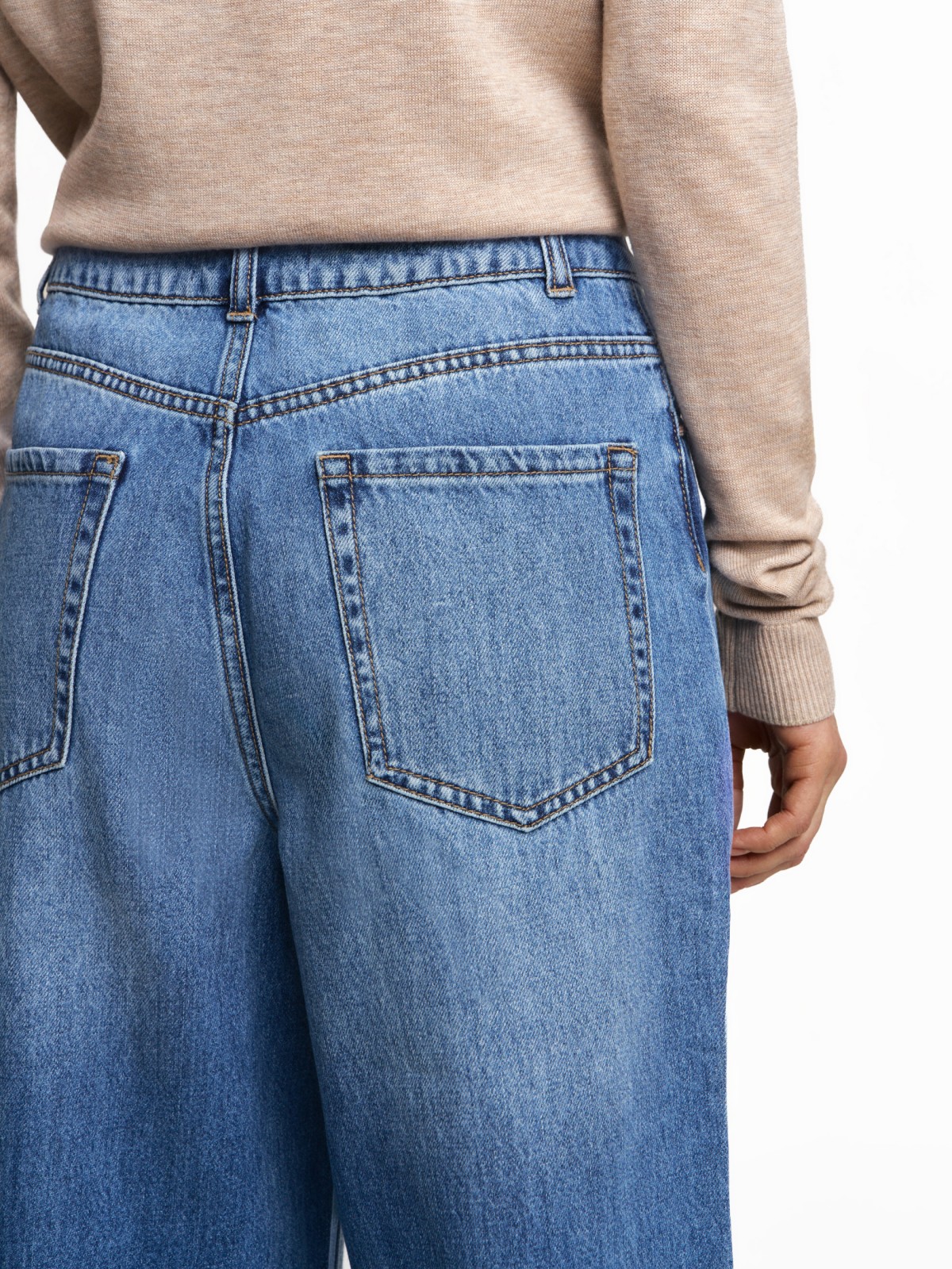 Джинсы силуэта Wide с высокой посадкой