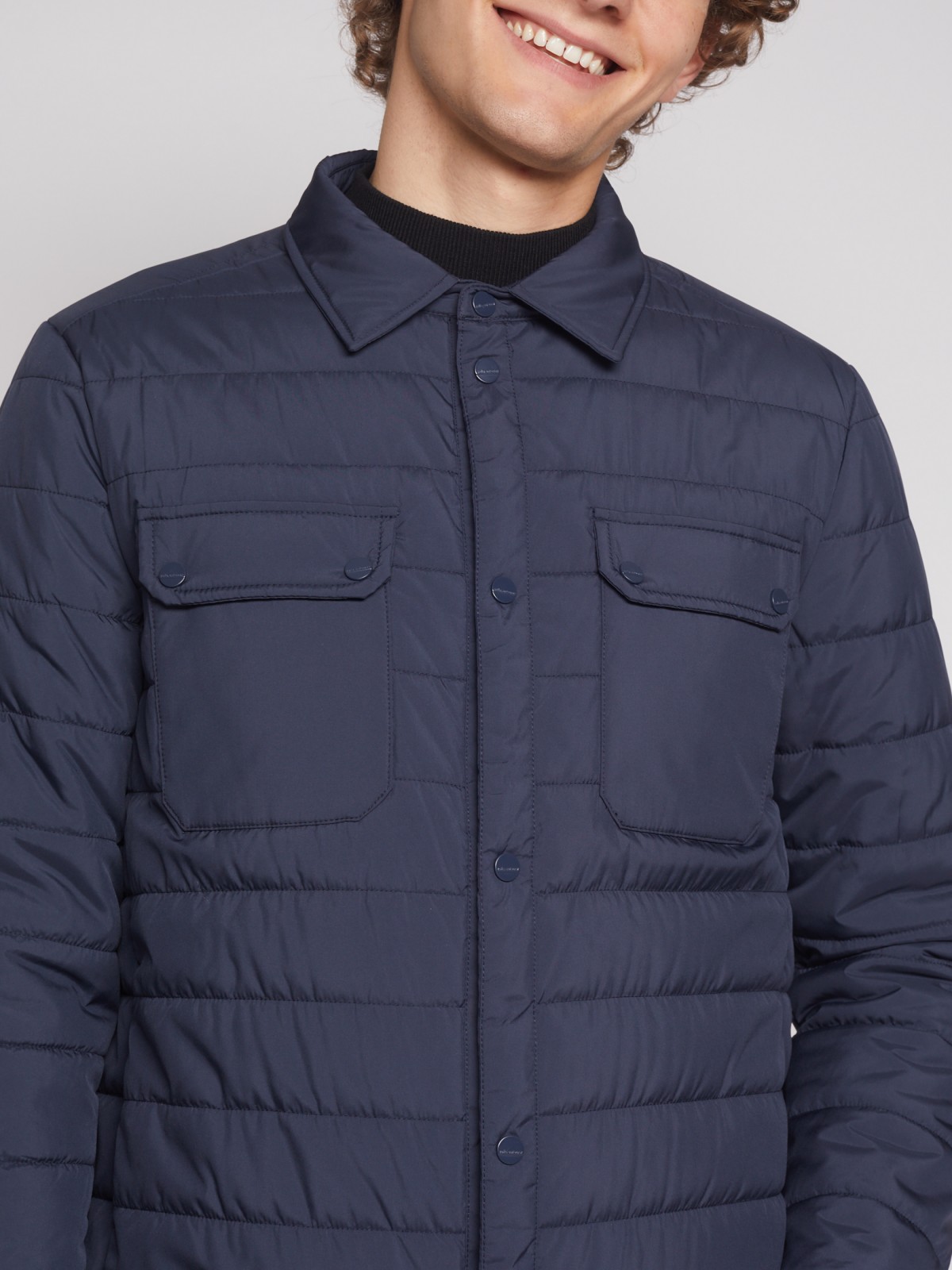 Утеплённая куртка-рубашка zolla 01233510L094, цвет синий, размер M - фото 4