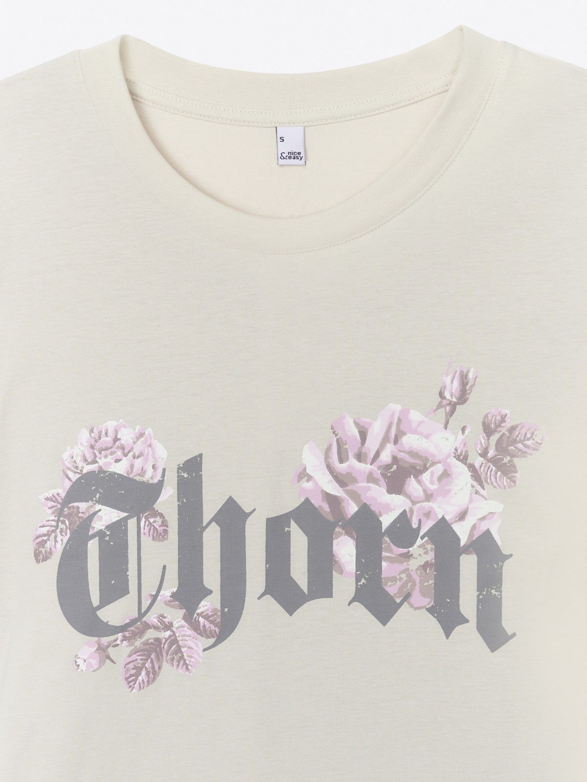 Футболка из хлопка с цветочным принтом и надписью