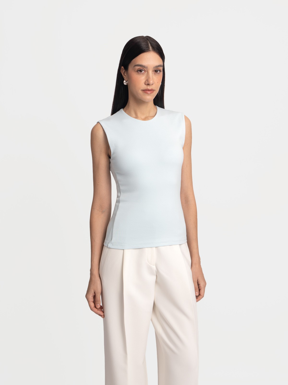 Майка-топ из хлопка без рукавов